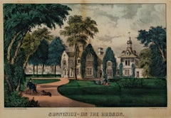 'Sunnyside – On the Hudson' original hand-colored lithograph by Currier & Ives