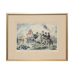 Lithographie historique colorée à la main « La bataille de la Nouvelle-Orléans 1815 »
