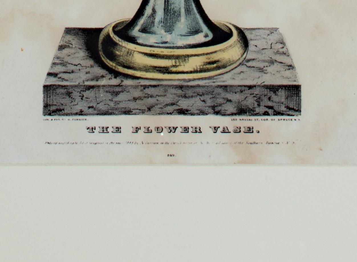 « Le vase à fleurs », lithographie originale colorée à la main par Nathaniel Currier en vente 2
