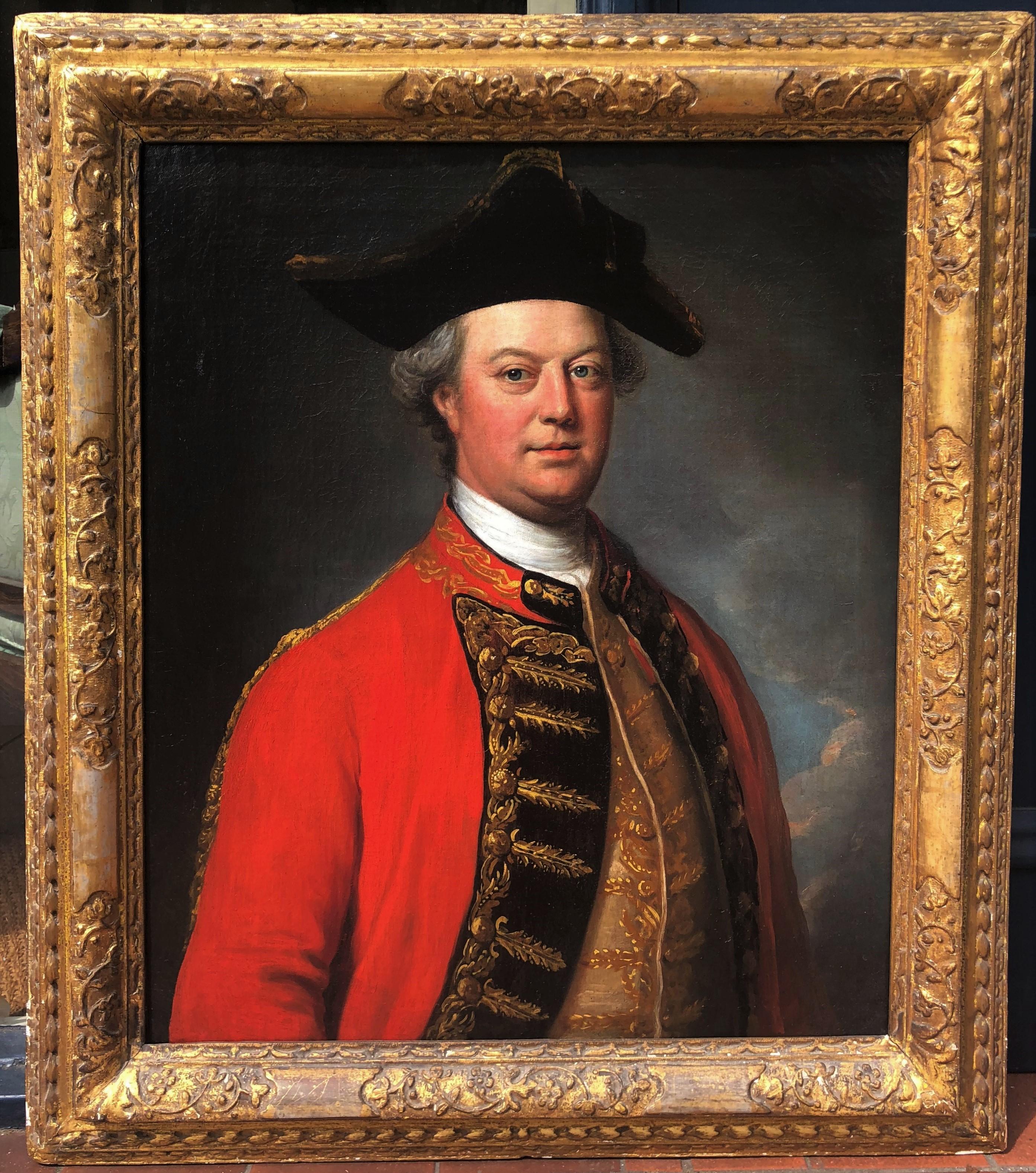 Nathaniel Dance-Holland Portrait Painting - 18th Century Oil Painting Portrait of a Military Officer