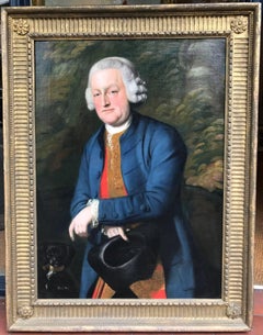 Antique 18th Century Oil Painting Portrait of Phillip, 6th Viscount Wenman.