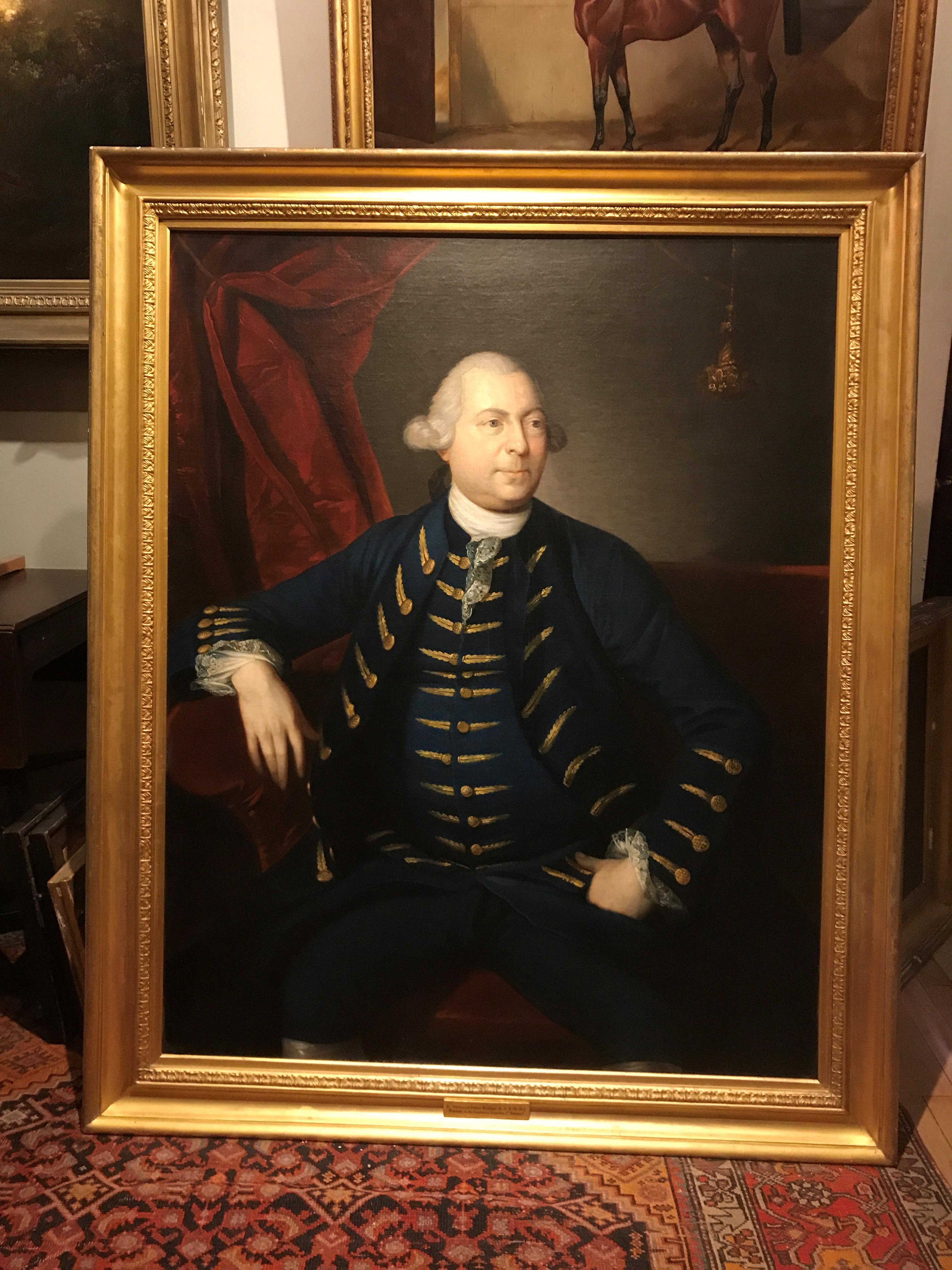 Magnificent 18th Century Oil Painting Portrait of Scotsman Sir Lawrence Dundas  1