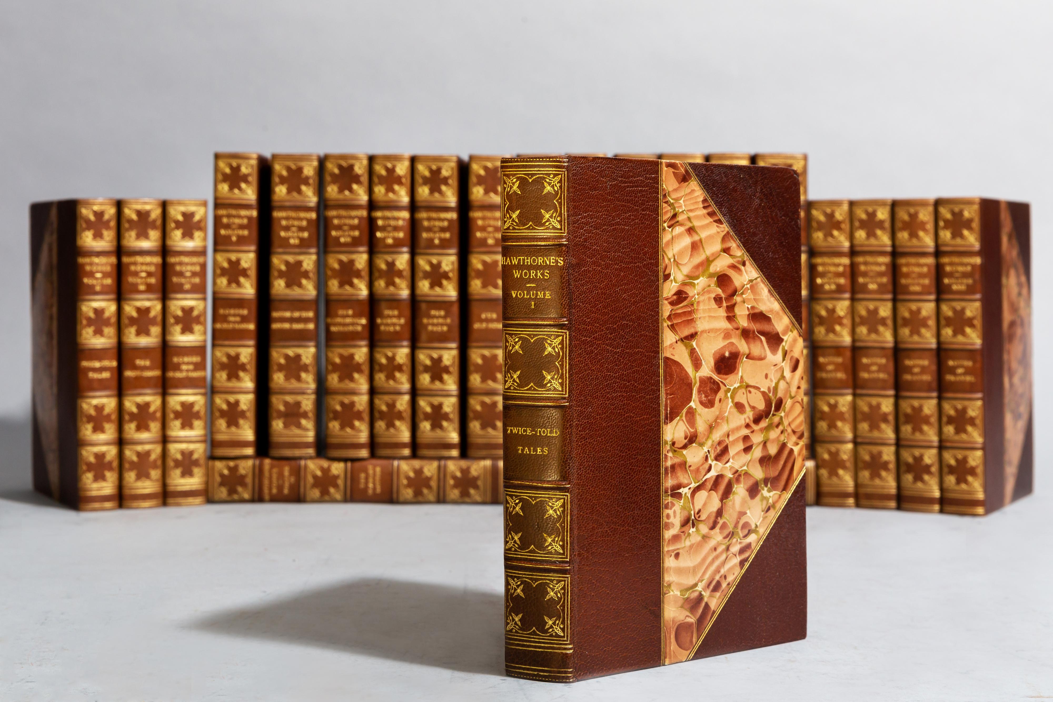 22 volumes.

Large paper edition.

Limited to 500 copies, this is #35. Bound in 3/4 tan Morocco, marbled boards
Top edges gilt, raised bands, gilt panels. Illustrated.

Published: Boston and New York: Houghton Mifflin & Co.