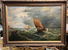 LARGE OLD MASTER Attributed to Nathaniel Hill 1861 -1934 OIL PAINTING GOLD FRAME