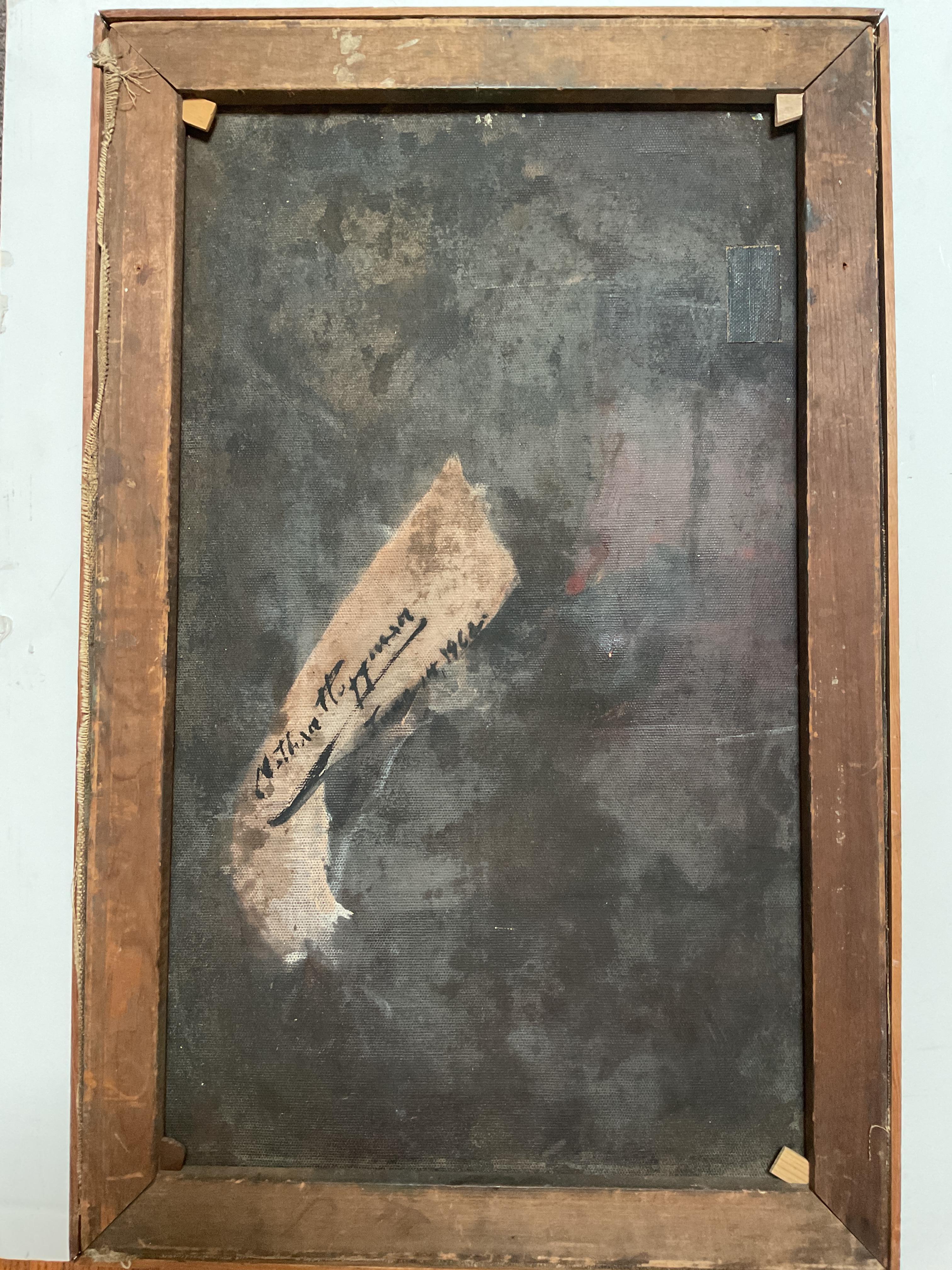 Peinture à l'huile cubiste vintage de New York (Manhattan) par Nathaniel Hoffman, 1962 8