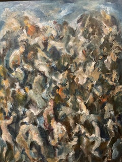 Vintage Modernist Abstract by listed Brooklyn NY artist Nathaniel Hoffman, 1966