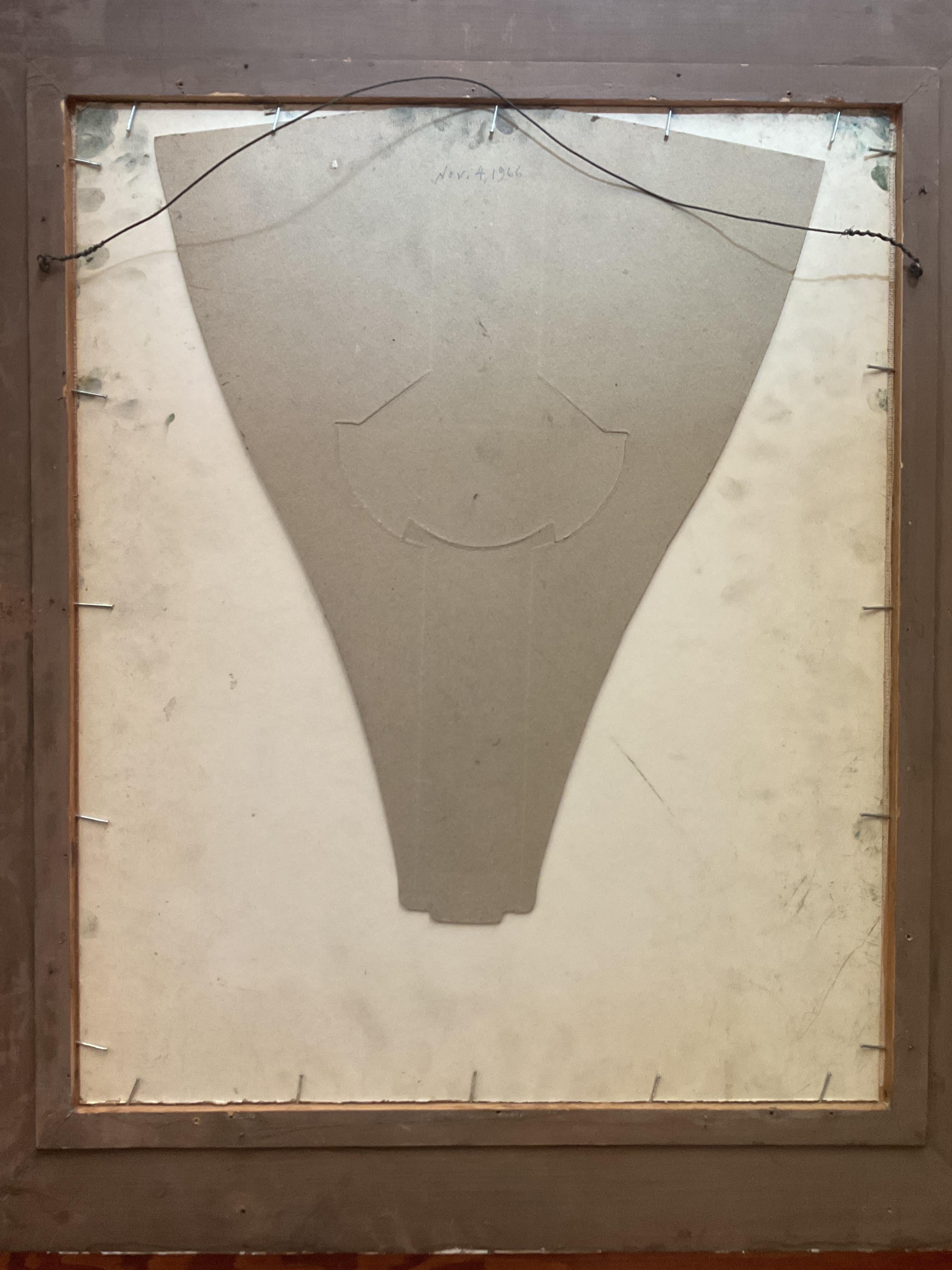 Vintage Modernist Abstrakt von aufgeführten Brooklyn NY Künstler Nathaniel Hoffman, 1966 im Angebot 7