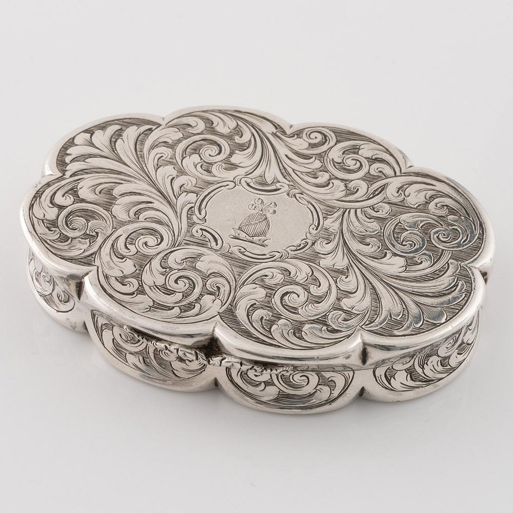 Nathaniel Mills Silber Schnupftabakdose Birmingham 1842 (Frühviktorianisch) im Angebot