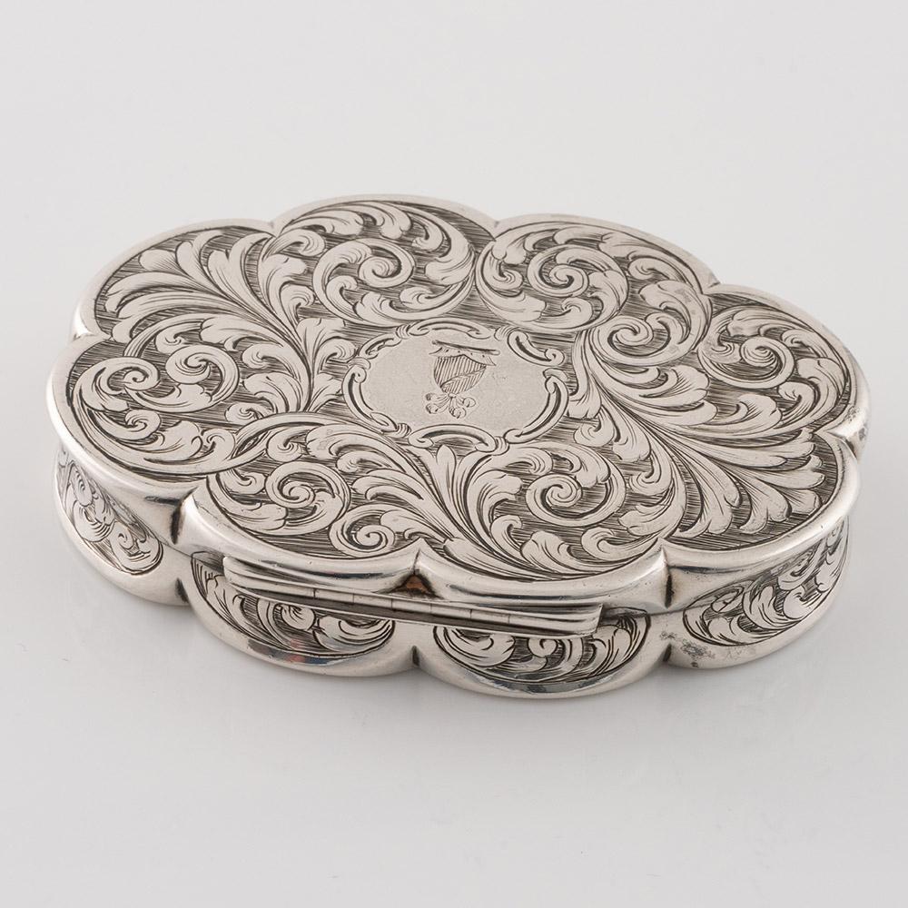 Nathaniel Mills Silber Schnupftabakdose Birmingham 1842 im Zustand „Gut“ im Angebot in Tunbridge Wells, GB