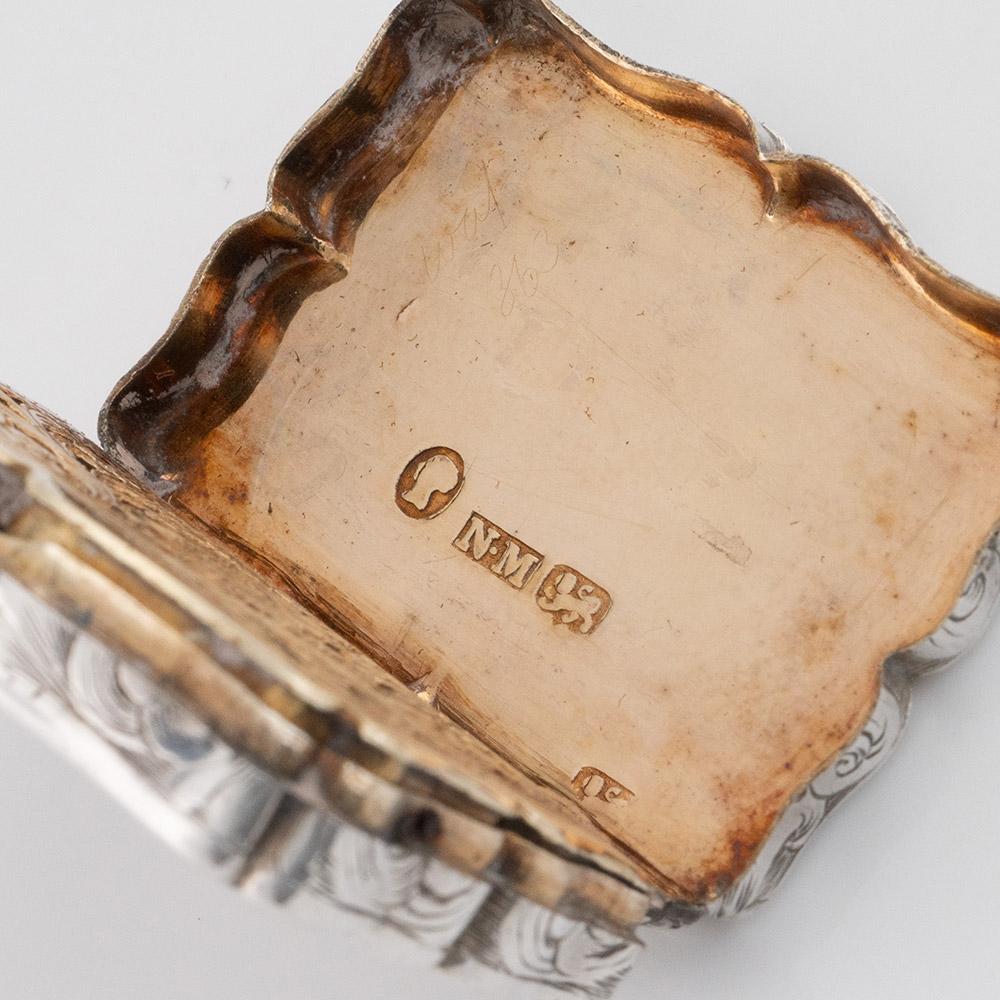 Vinagreta de plata Nathaniel Mills Birmingham 1841 en venta 4