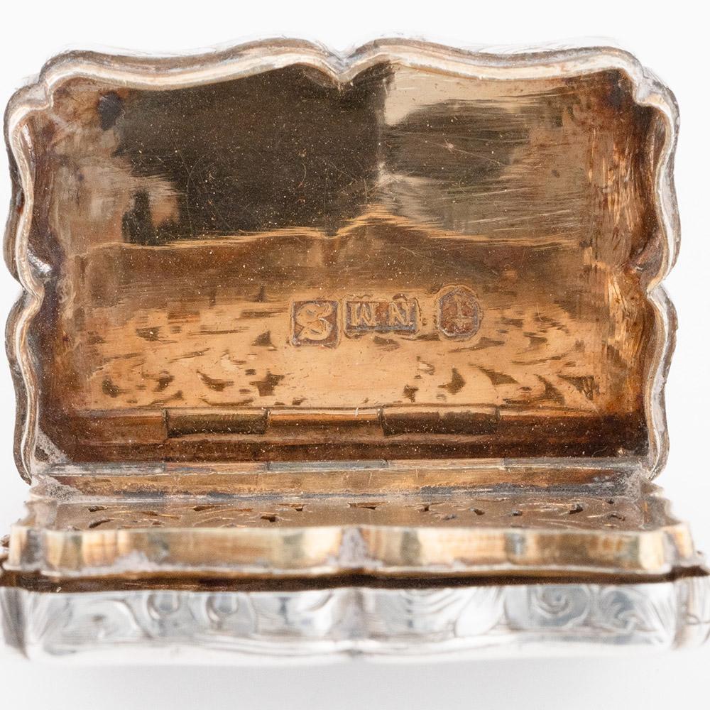Vinagreta de plata Nathaniel Mills Birmingham 1841 en venta 5