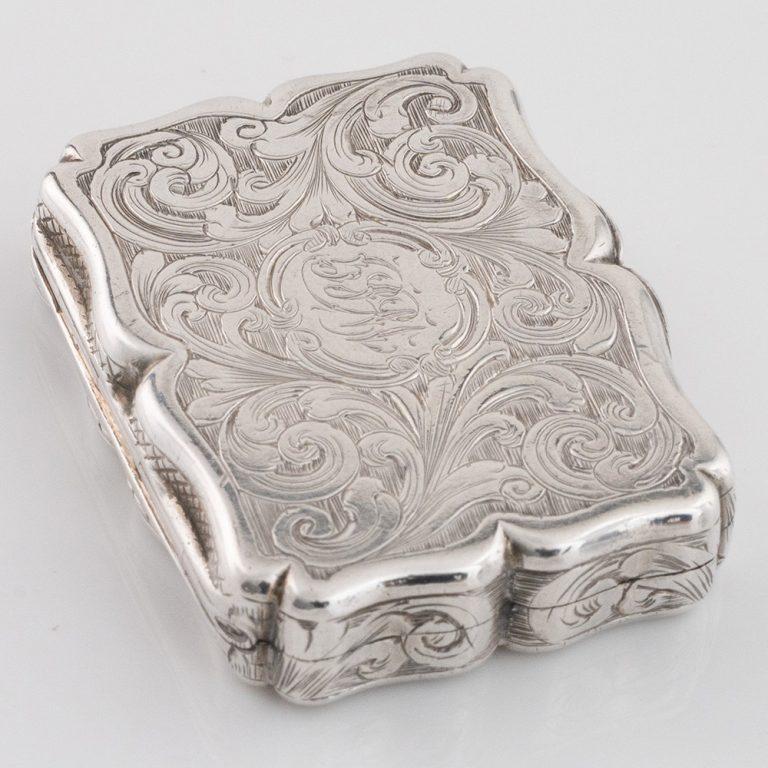 Vinagreta de plata Nathaniel Mills Birmingham 1841 en venta 1