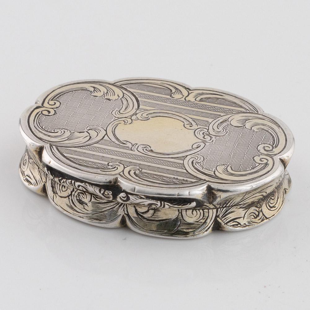 Britannico Nathaniel Mills Vinaigrette d'argento Birmingham 1845 in vendita