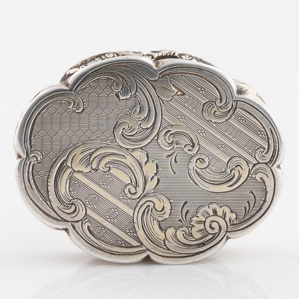 Metà XIX secolo Nathaniel Mills Vinaigrette d'argento Birmingham 1845 in vendita