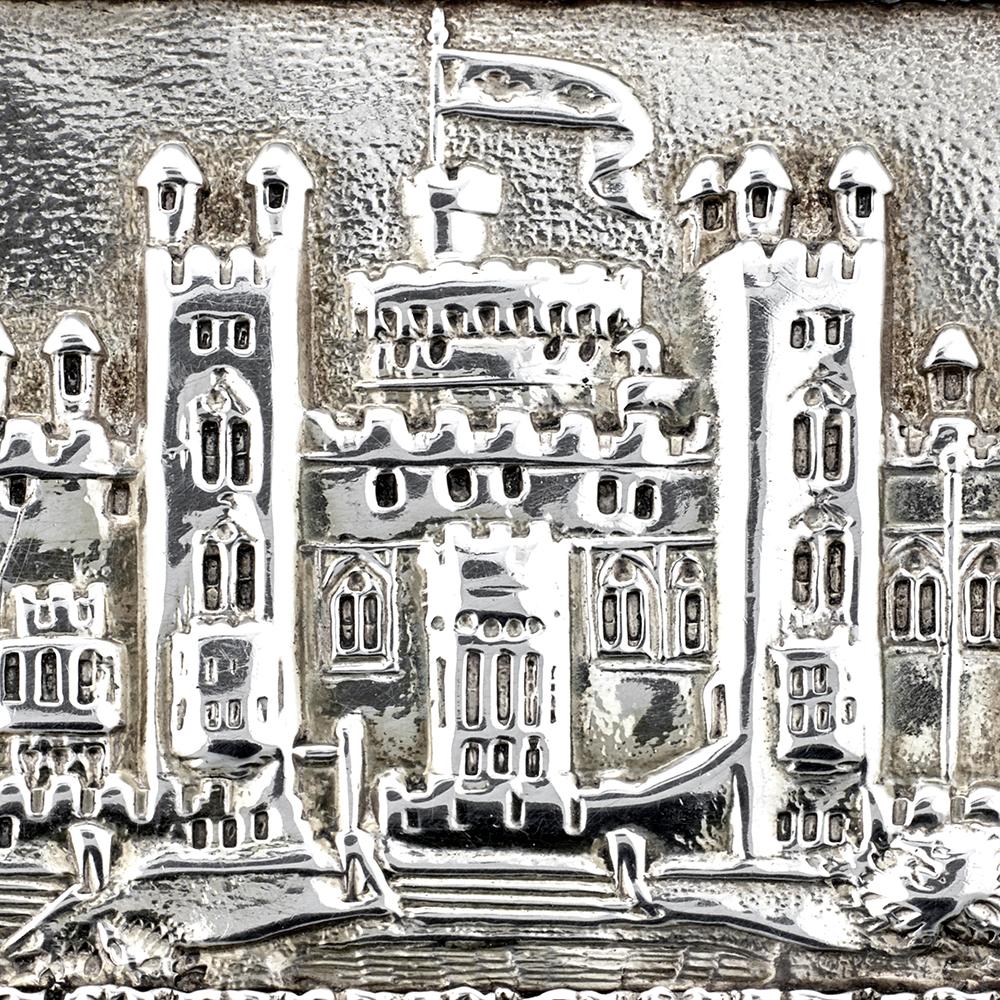 Nathaniel Mills Victorian Silver Gilt Castle-Top Vinaigrette, Windsor Castle 3