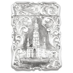 Nathaniel Mills Victorian Sterling Silver Card Case