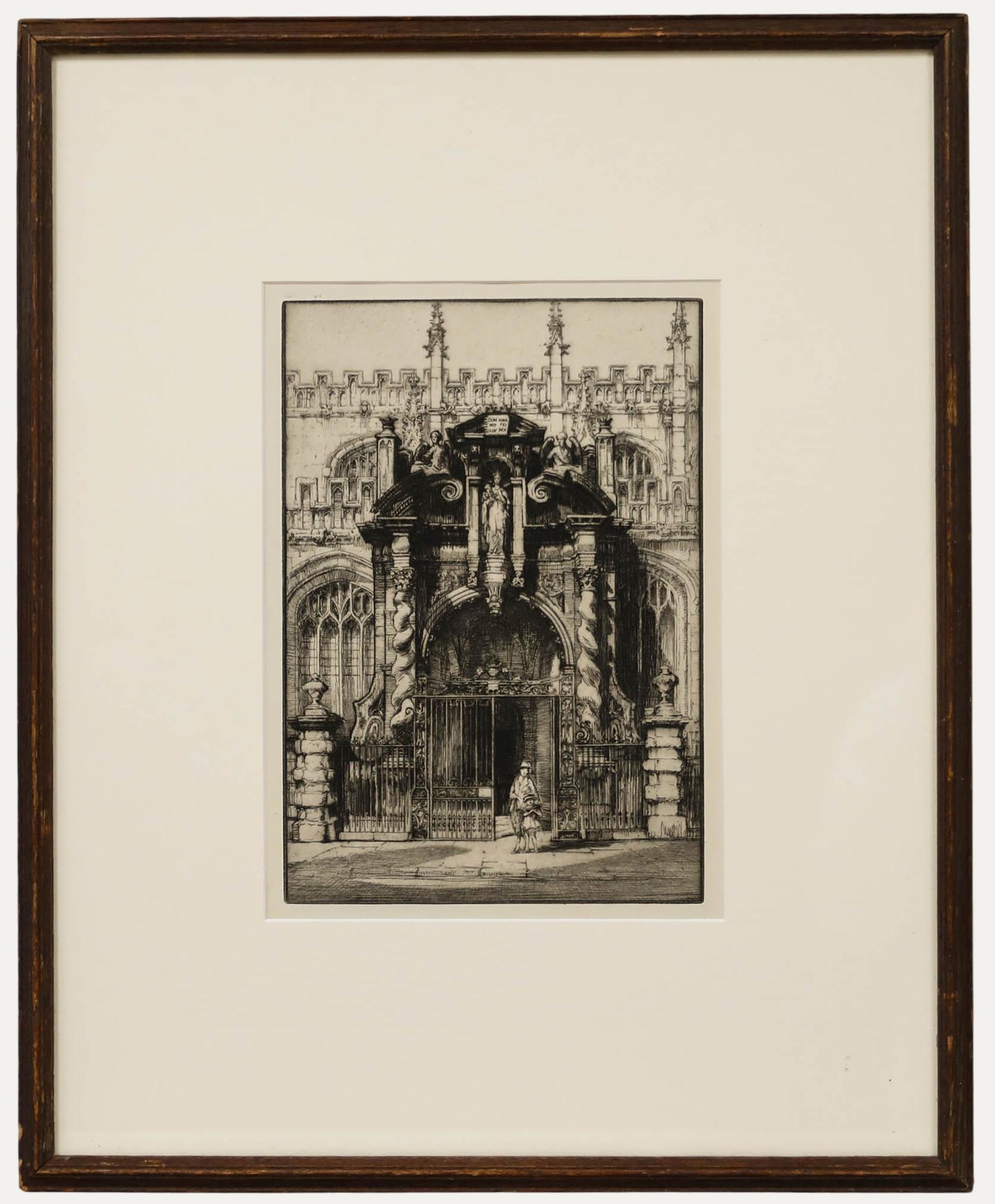 Nathaniel Sparks RE (1880-1956) - Acquaforte dei primi del Novecento, Chiesa di Santa Maria