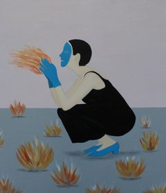 Georgianische zeitgenössische georgianische Kunst von Natia Sapanadze - Ihre eigene Flamme