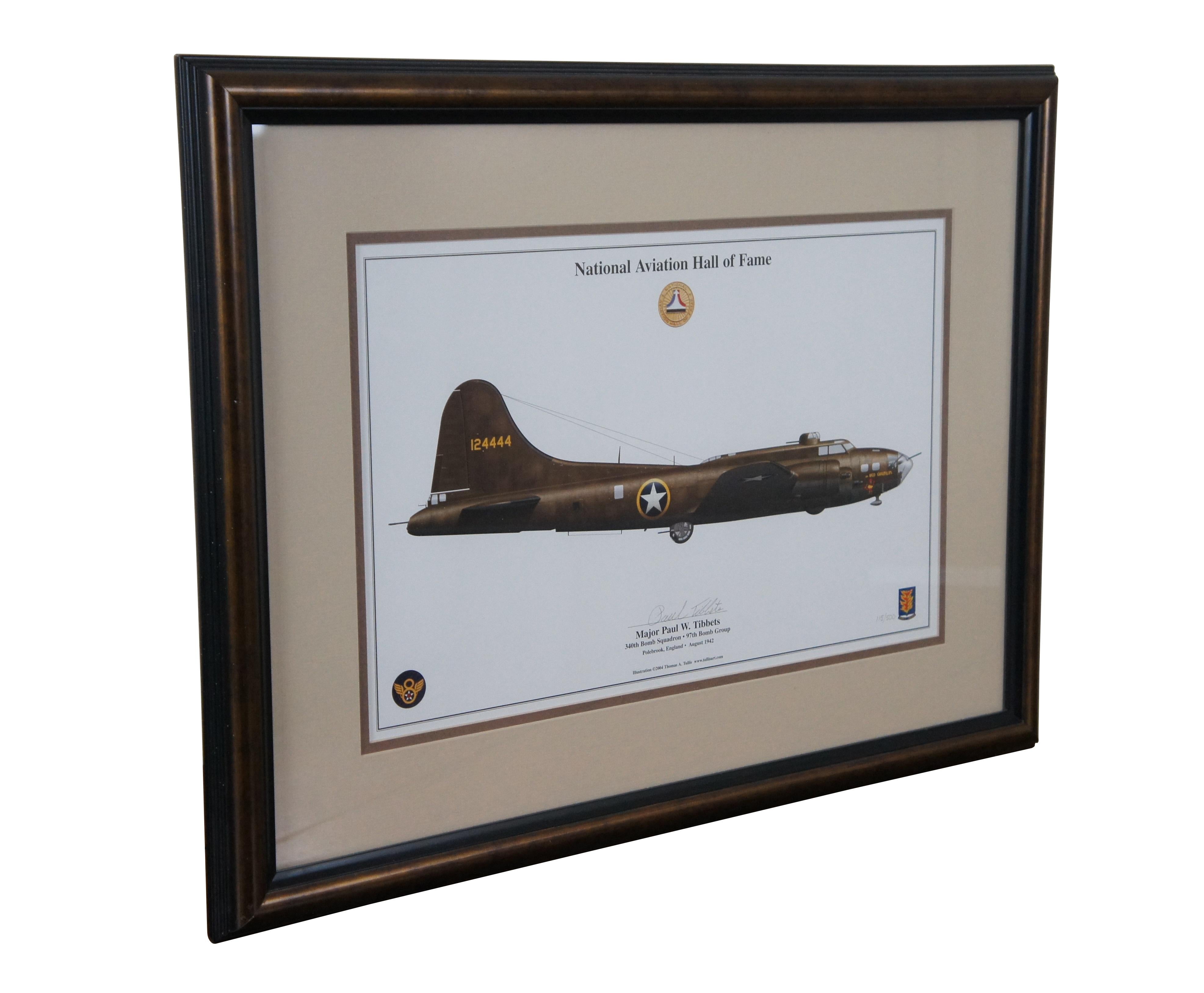 National Aviation Hall of Fame B-17 Gremlin Major Paul W. Tibbets Bomb Squad S&N In Good Condition For Sale In Dayton, OH