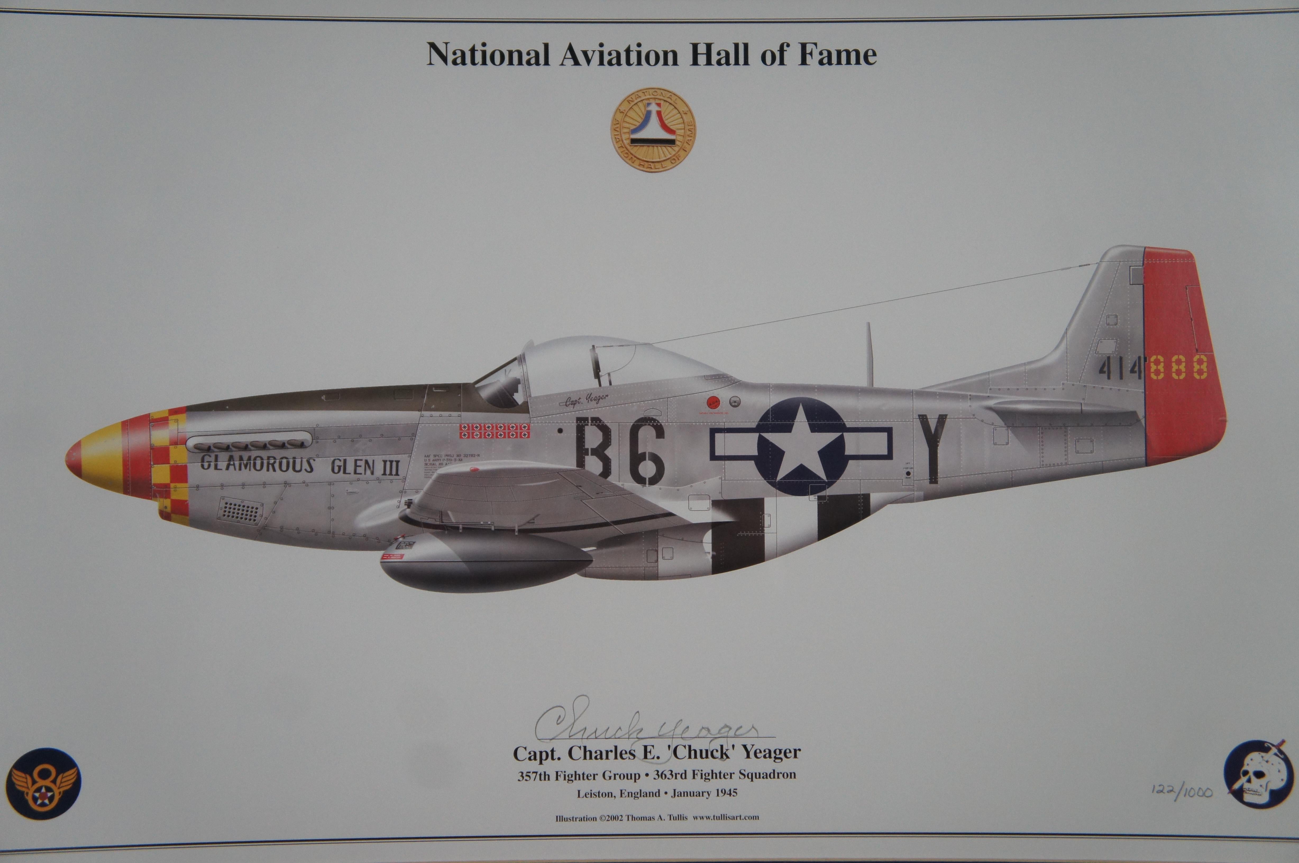 Paper National Aviation Hall of Fame P-51D Mustang Glamorous Glen III Charles Yeager