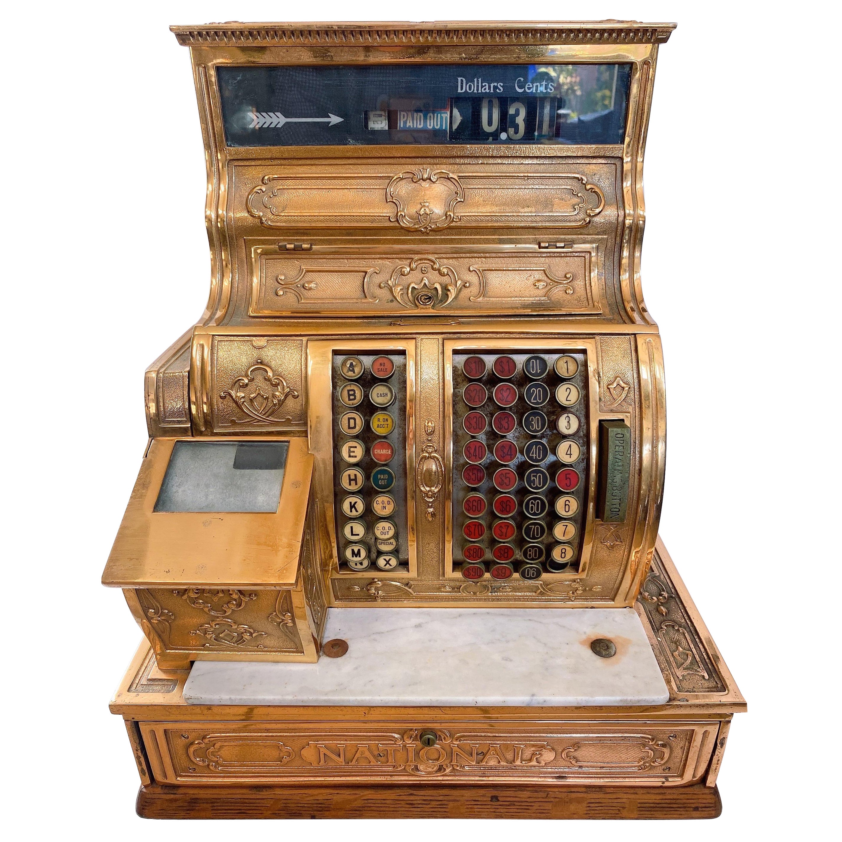 National Cash Register Co. Registratore di cassa in ottone