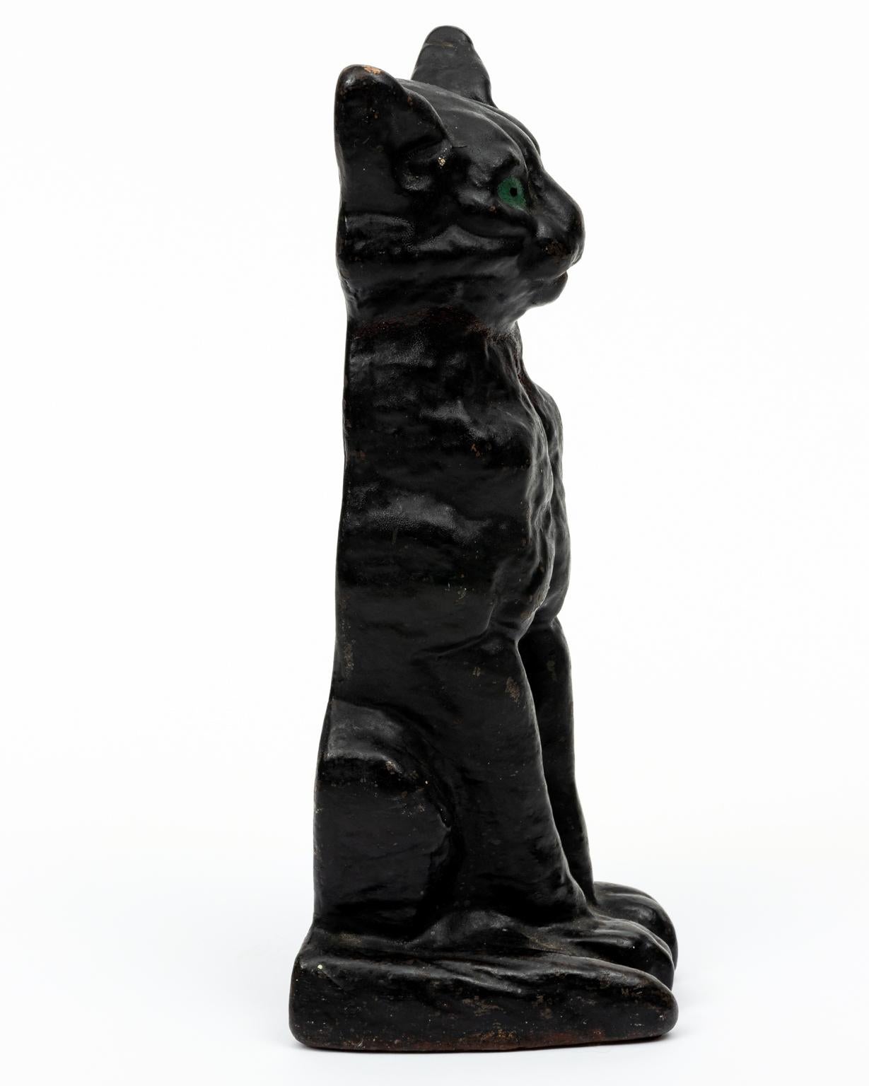 cast iron black cat doorstop
