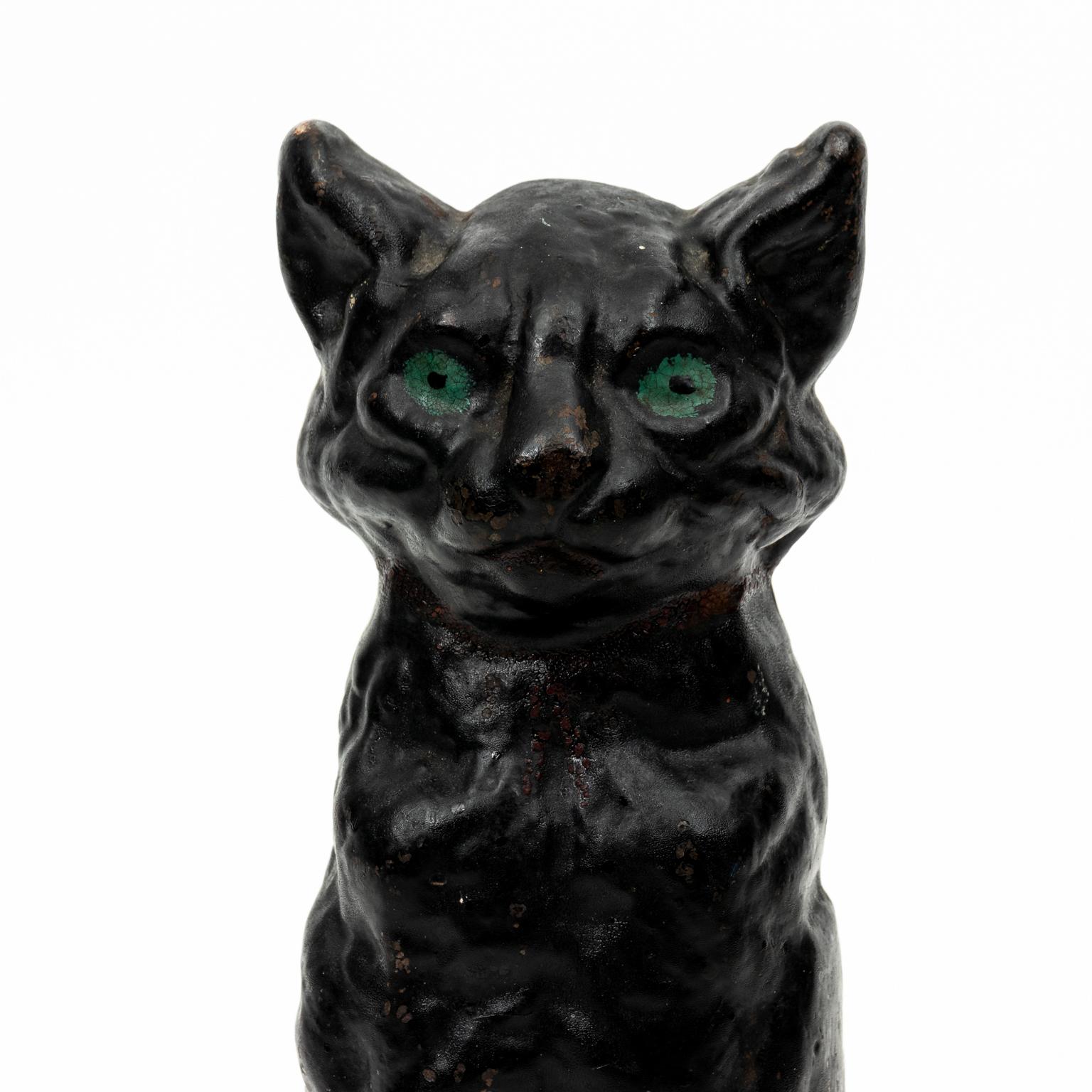 Early 20th Century National Foundry Cast Iron 1920s Black Cat Doorstop