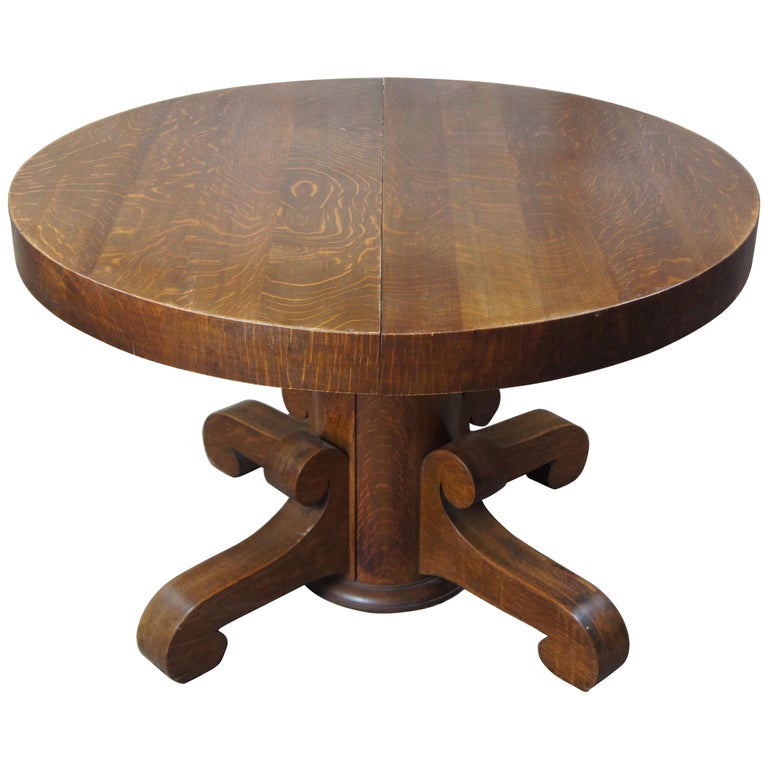 National Furniture Co Antique Empire, Old Oak Round Dining Table