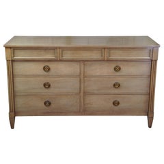 National Furniture Co Walnut French Louis XVI Double Dresser Chest of Drawers 58