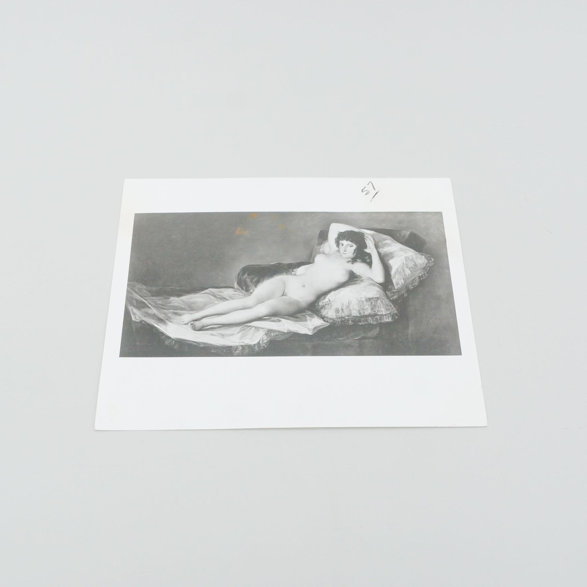 Black and white archive photography of goya 'The Naked Maja', by National Gallery of Art, Washington D.C , 1976.

In original condition, with minor wear consistent with age and use, preserving a beautiful