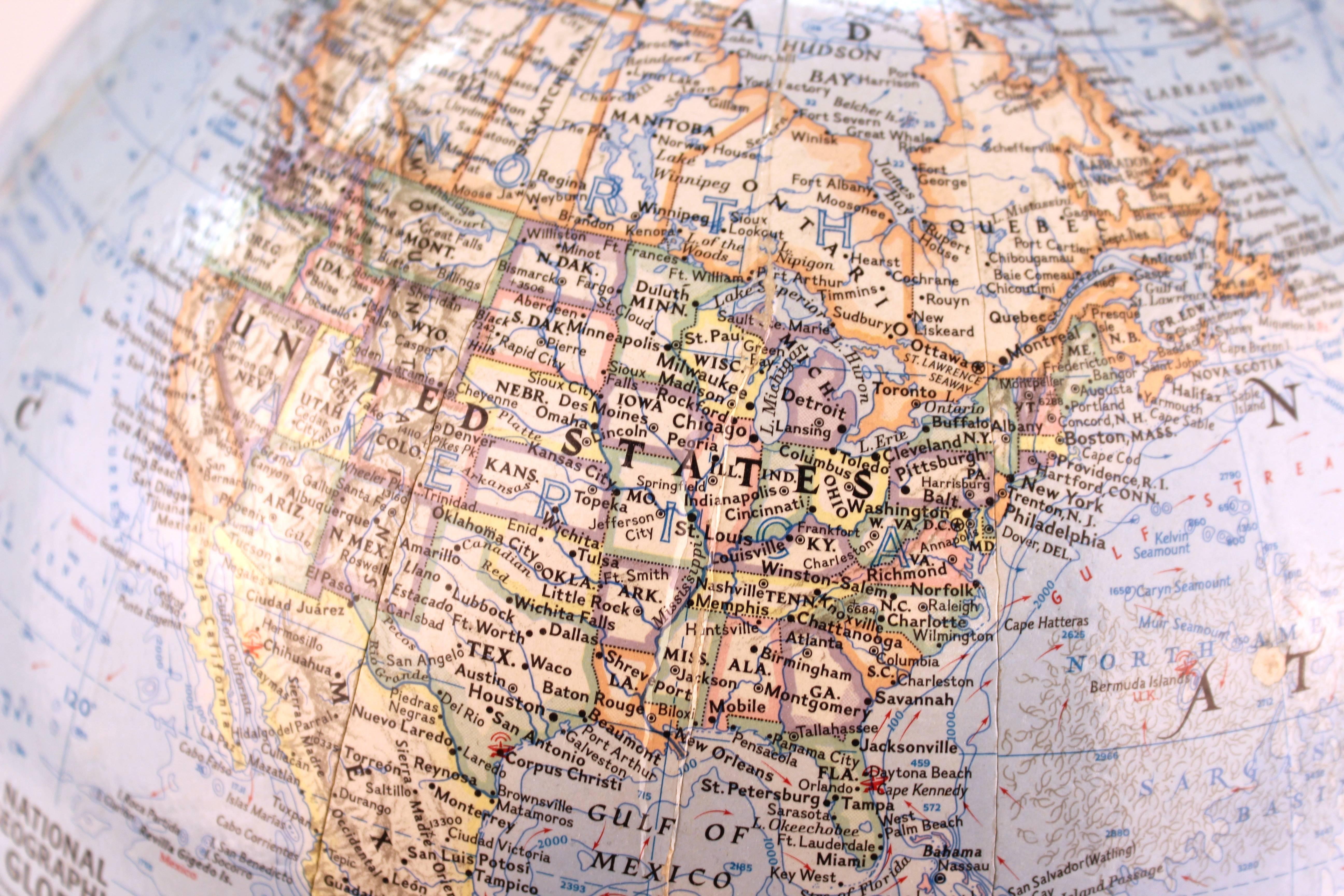 American National Geographic Midcentury Globe on Stand