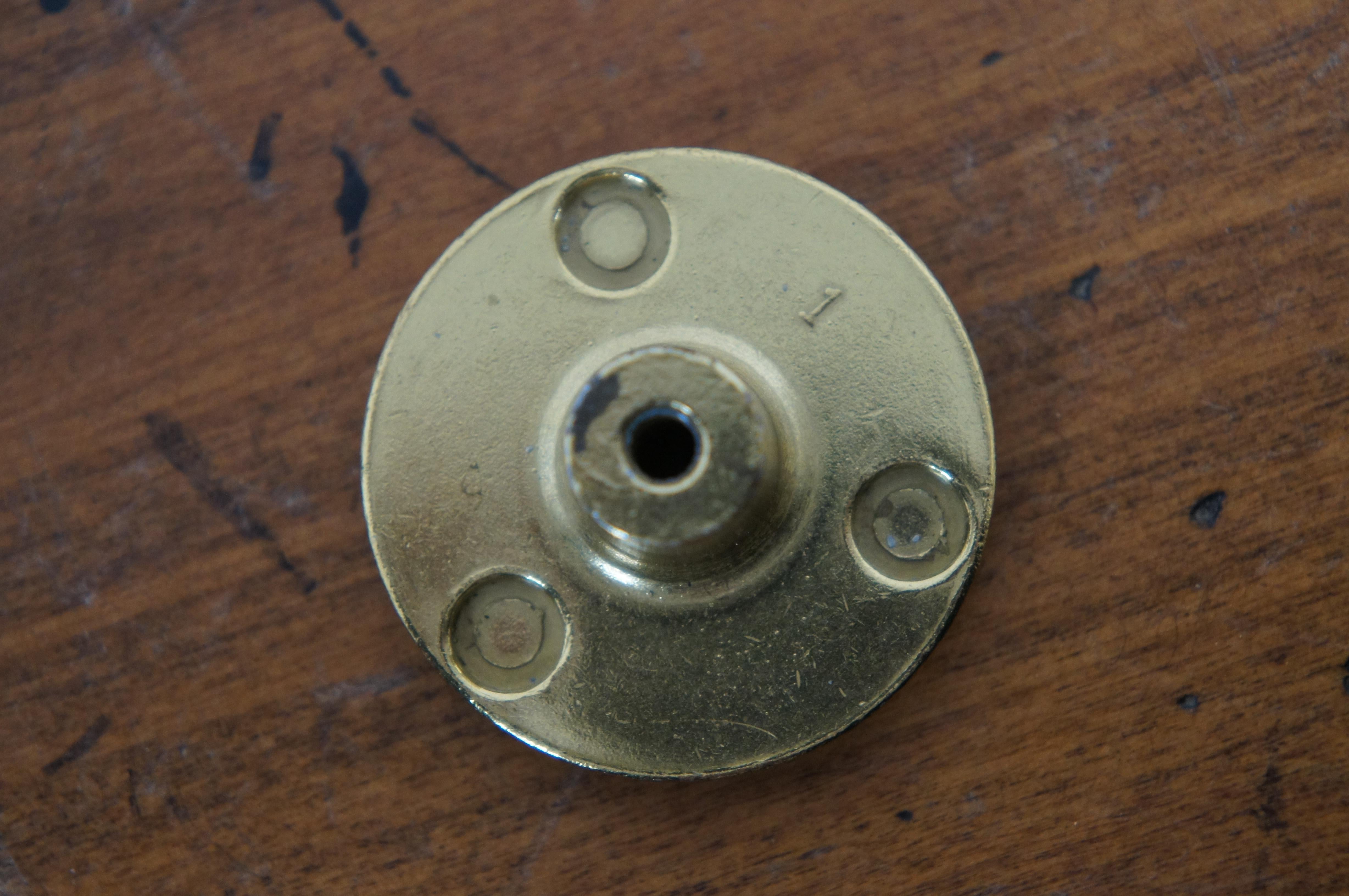 National Lock Co Medalist Antique Brass Rosette Drawer Pulls Knobs Nouveau For Sale 1