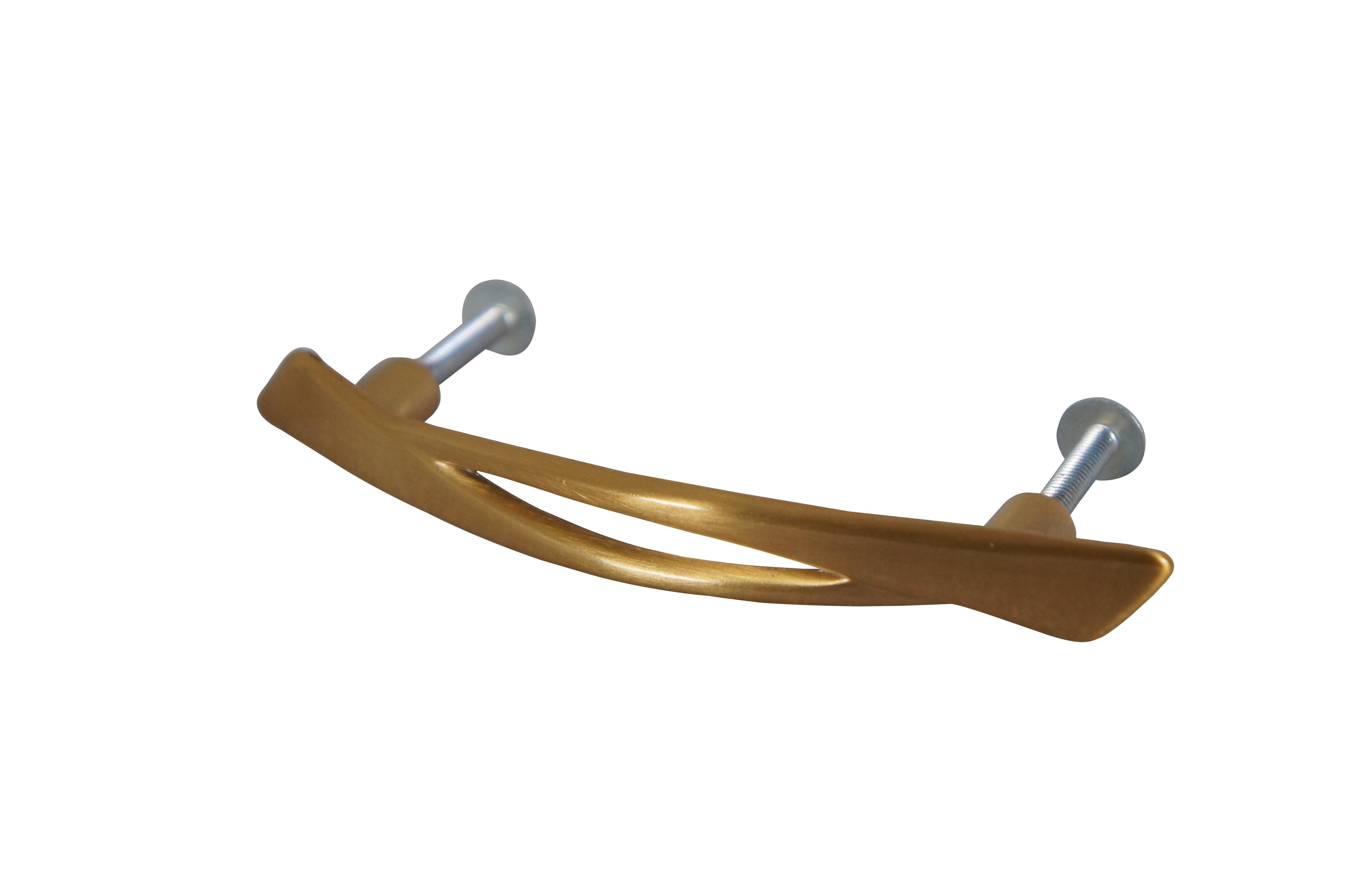 Mid-Century Modern Pulls de tiroir modernistes MCM Galaxie Dull en bronze de National Lock Co médaillé C278