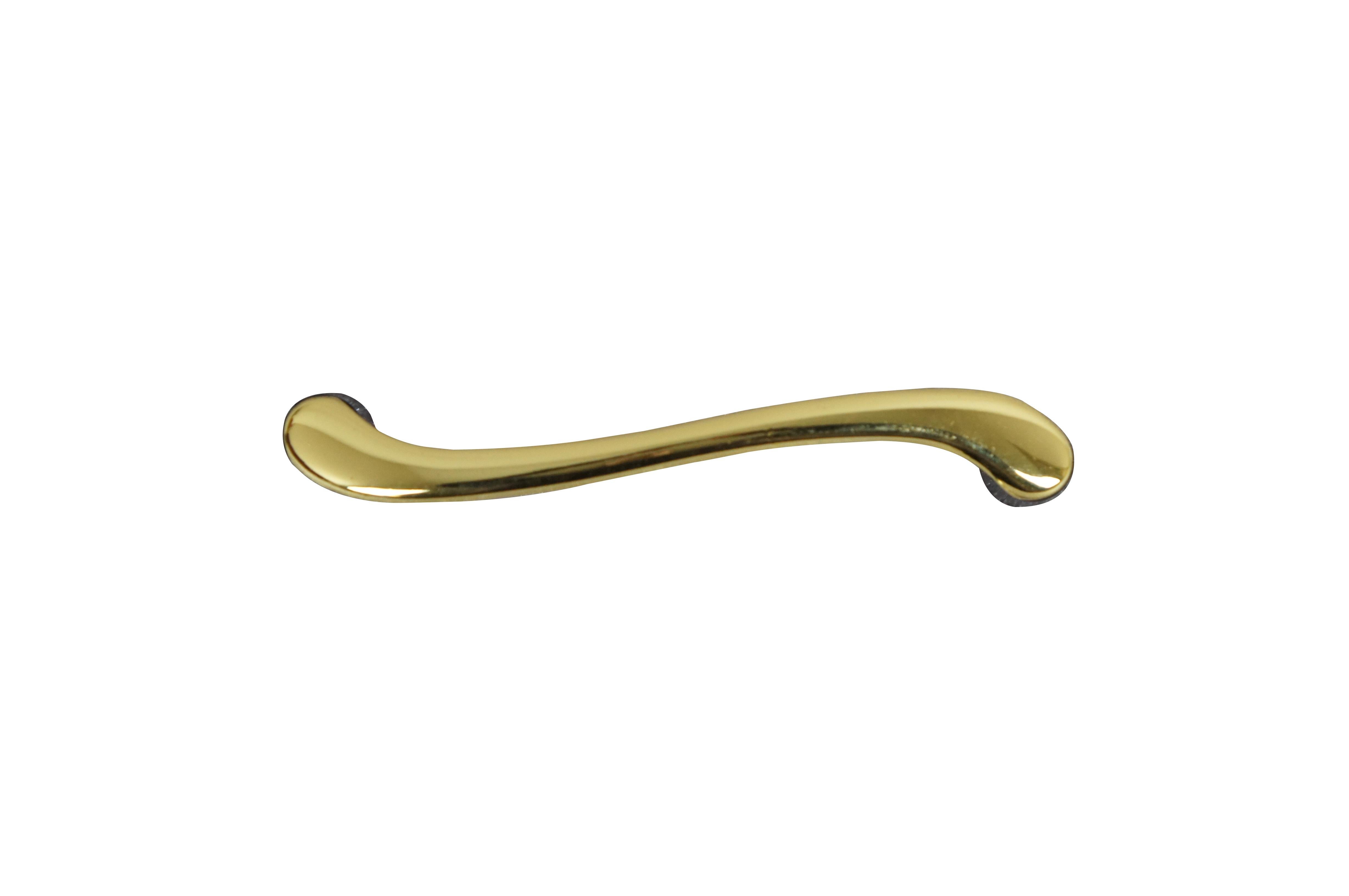 Mid-Century Modern National Lock Co Medalist C293-3 Bright Brass Drawer Pulls MCM For Sale
