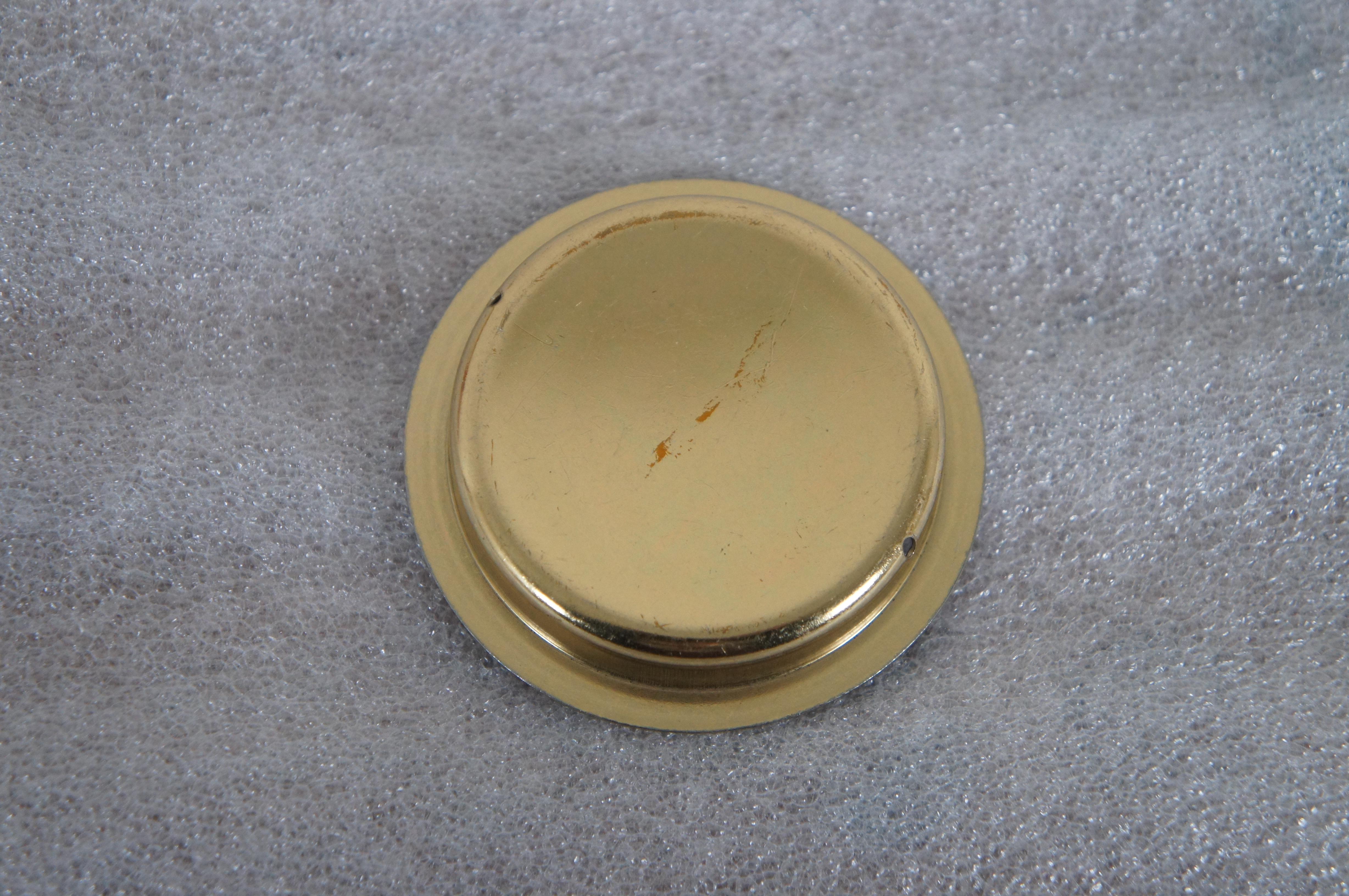 National Lock Co Medalist C596 Bright Brass Cup Recessed Modern Drawer Pulls In Good Condition For Sale In Dayton, OH