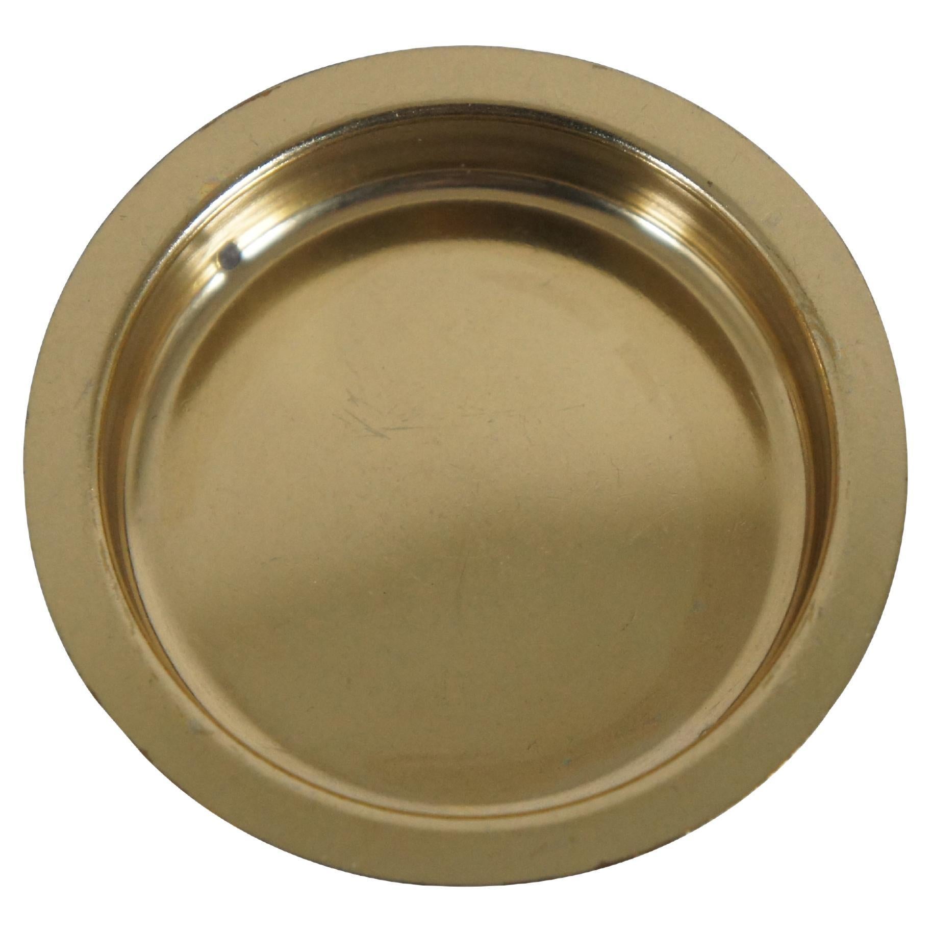 National Lock Co Medalist C596 Bright Brass Cup Recessed Modern Drawer Pulls For Sale