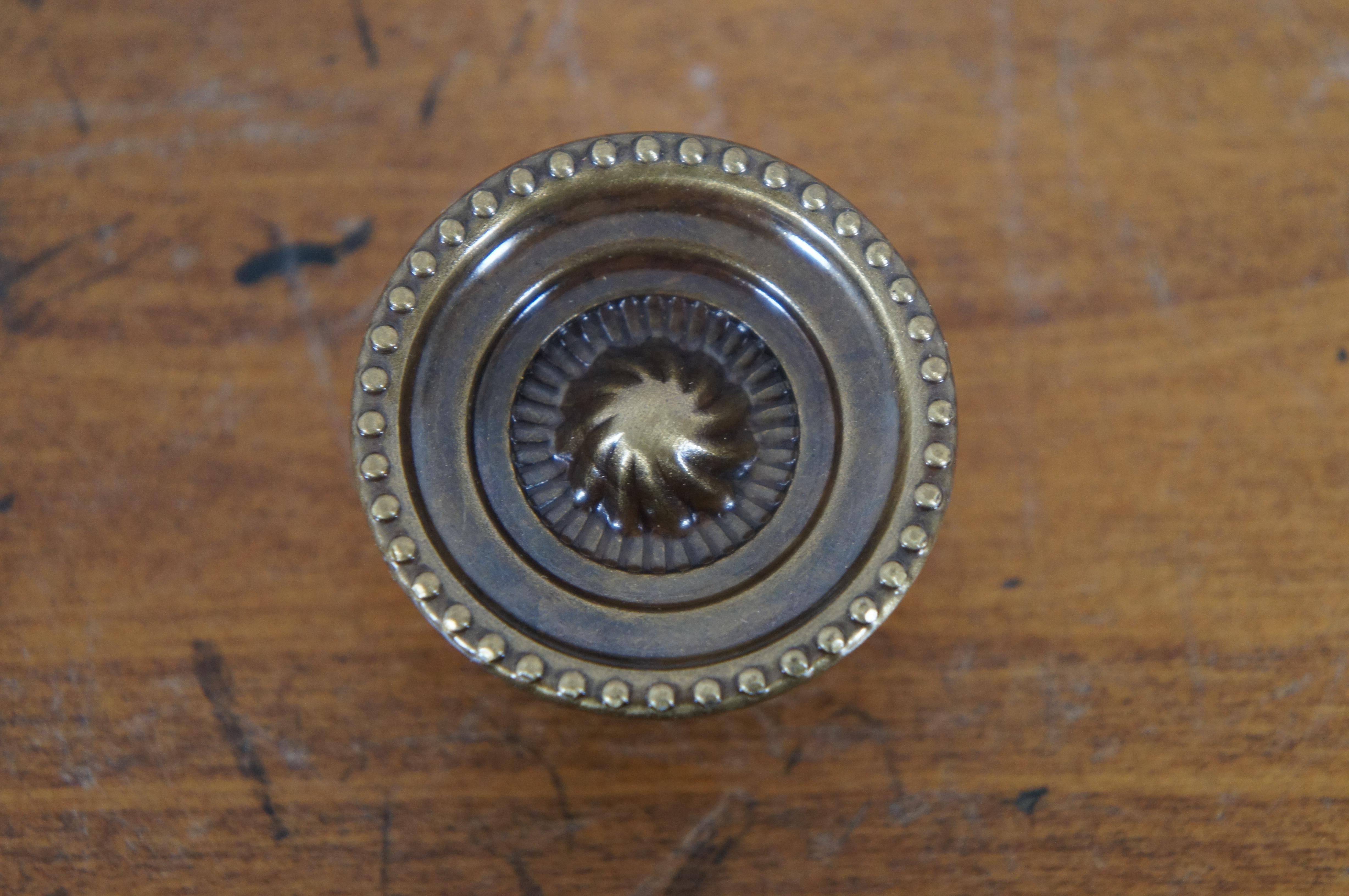 Metal National Lock Co Medalist C606-4A Antique Brass Victorian Knob Drawer Pulls