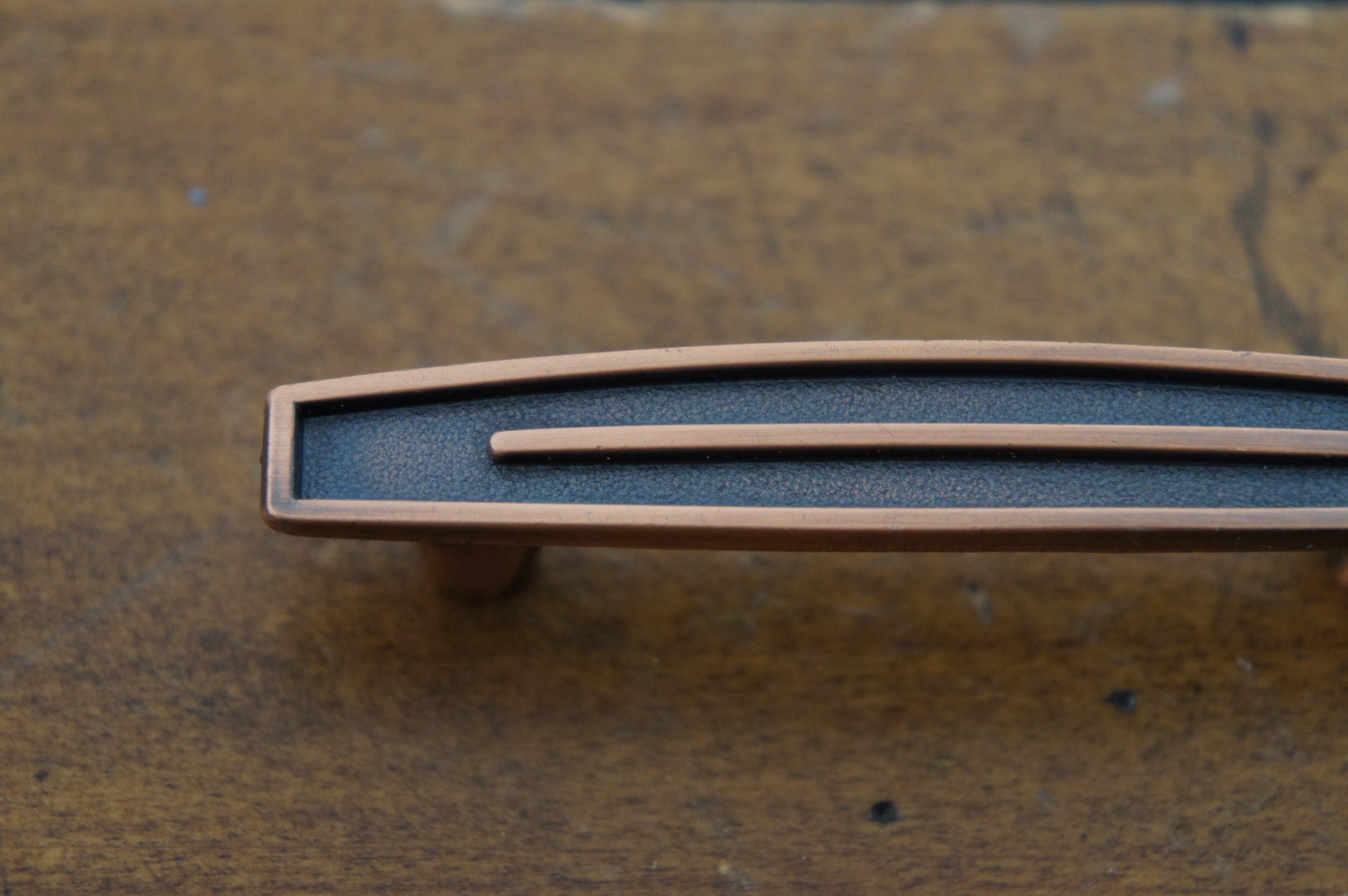 National Lock Co Medalist C634-10D Old Copper Modernist Drawer Pulls MCM 3