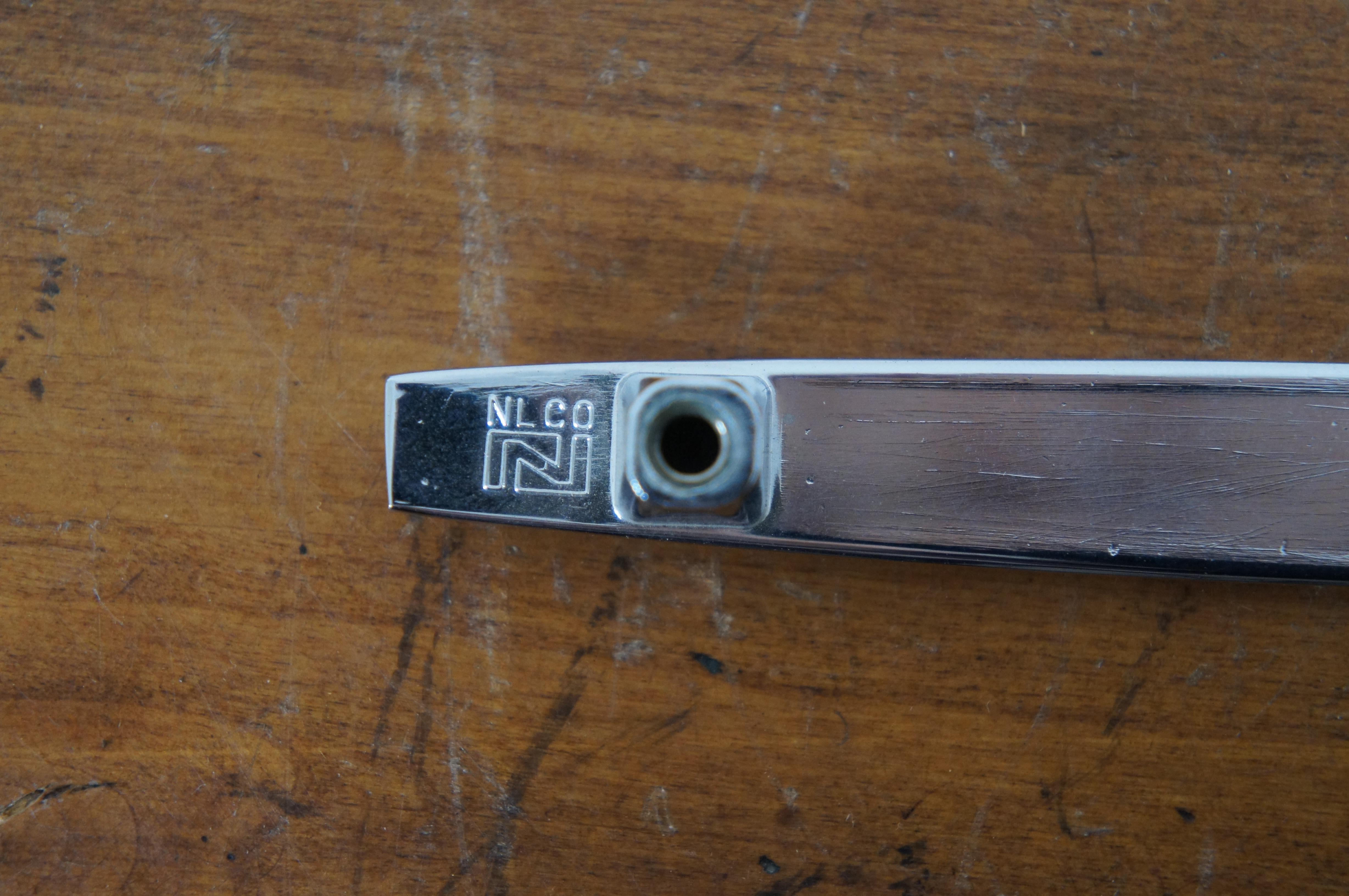 Metal National Lock Co Medalist C635-26-1D Dramatic Chrome Black Drawer Pulls MCM For Sale