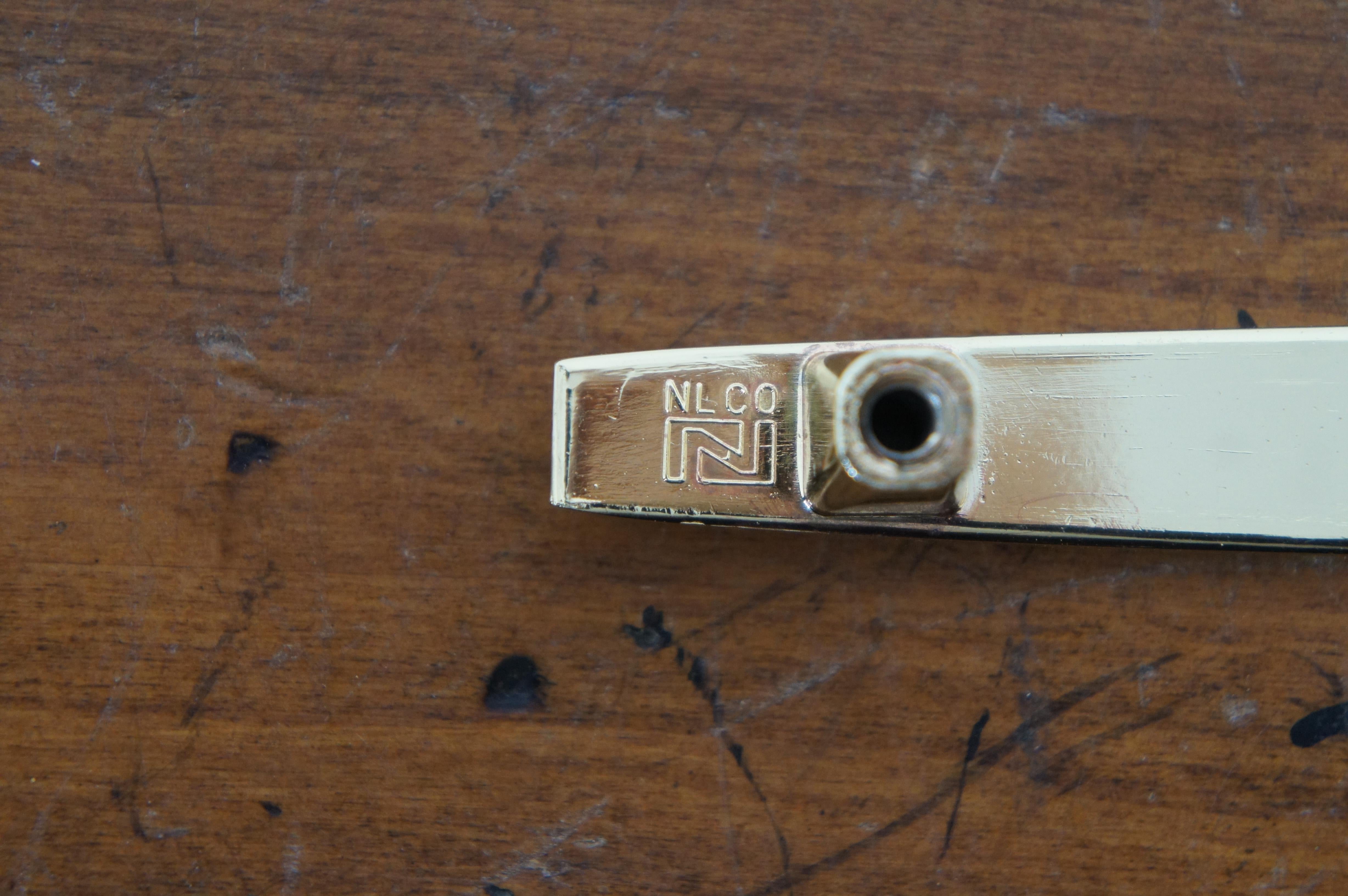 Metal National Lock Co Medalist C635-3-1W Modernist Drawer Pulls Bright Brass White 