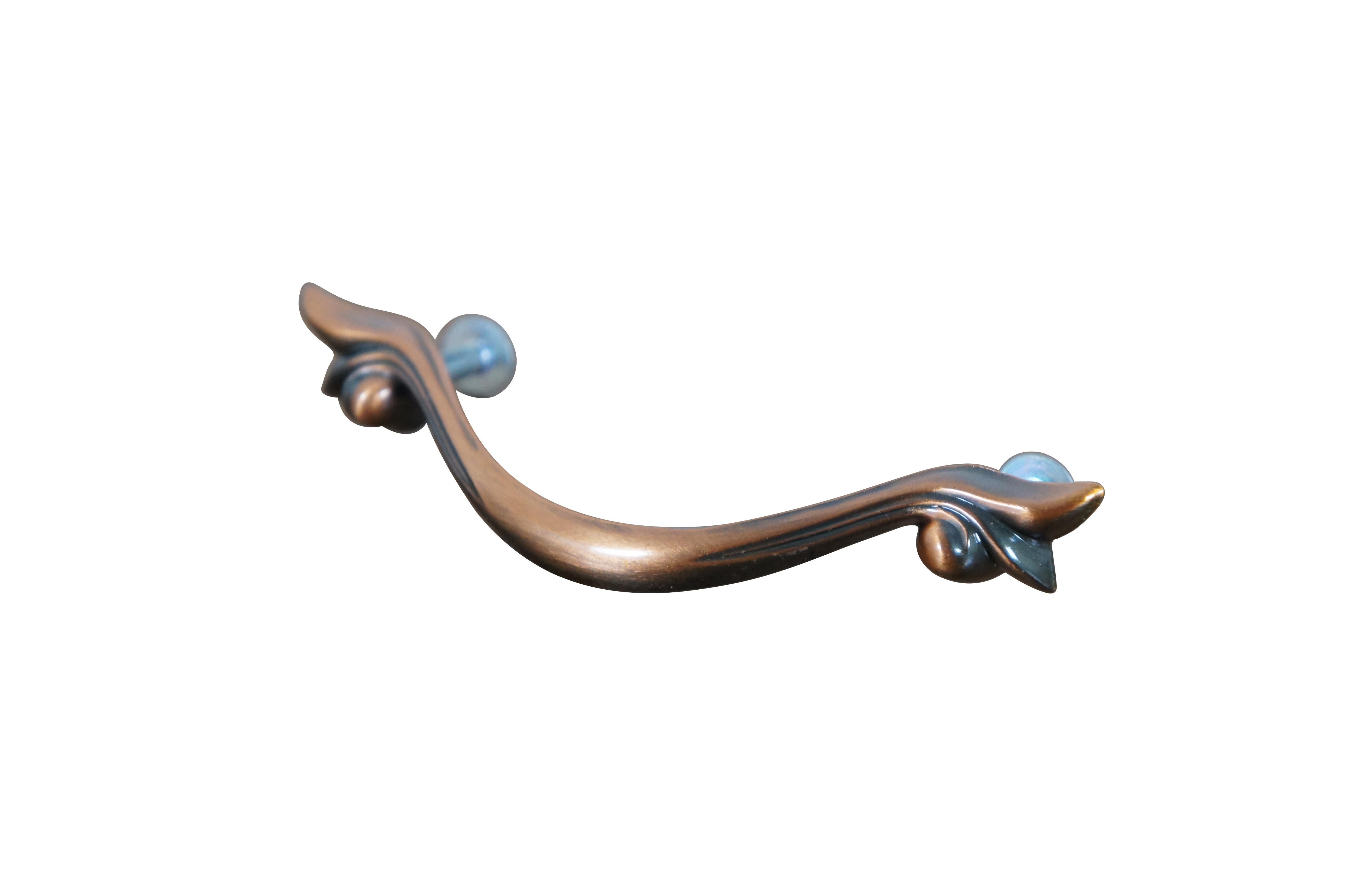 Mid-Century Modern National Lock Co Medalist C674-10D Old Copper Drawer Pulls