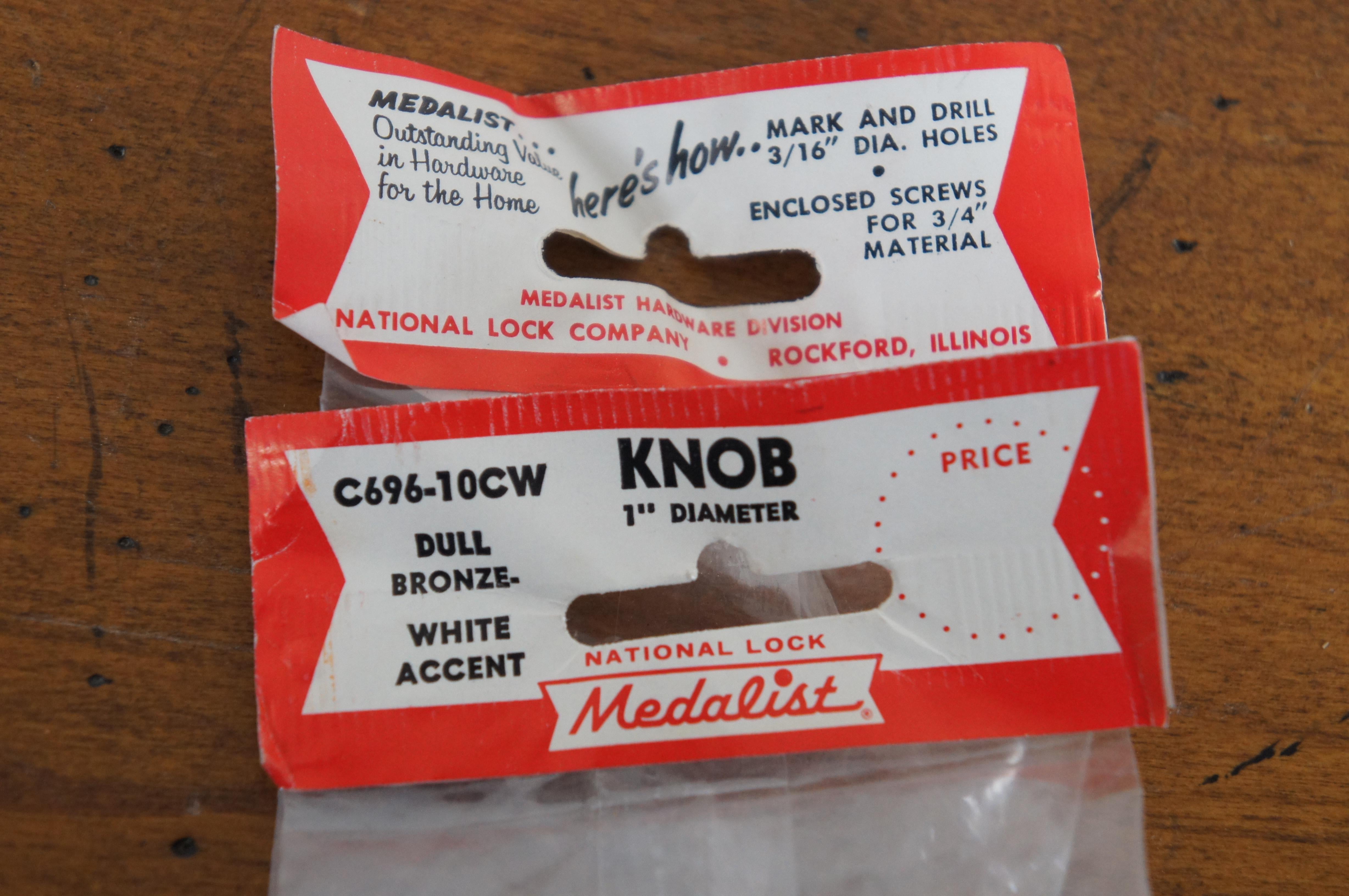 National Lock Co Medailleur C96-10CW Dull Bronze Weiße Schublade mit Griffgriff MCM im Angebot 3