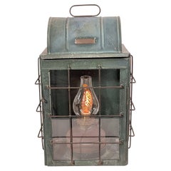 Antique National Marine Lamp Co. Iron Bulkhead Marine Lantern