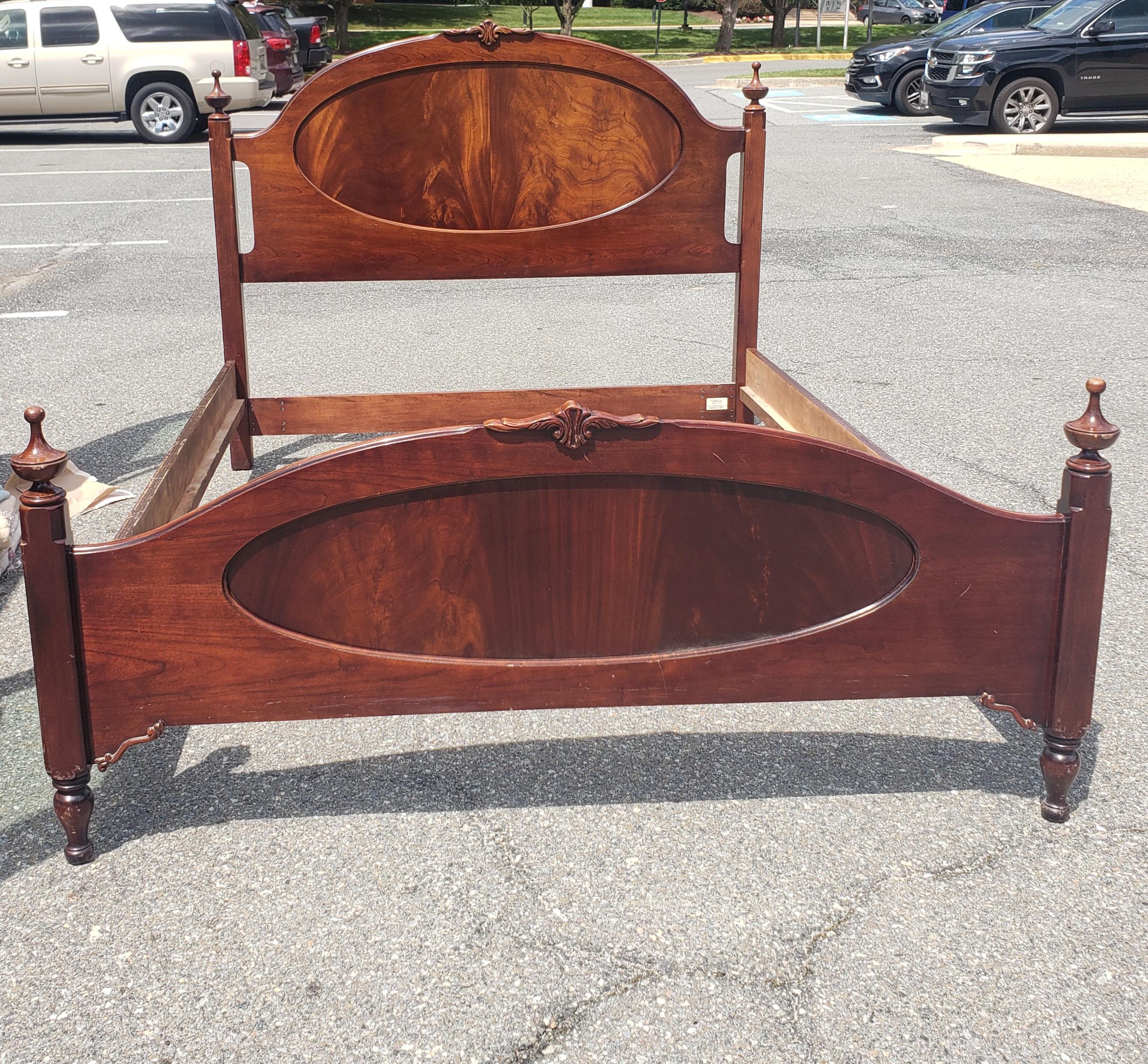 National Mount Airy Flame Mahogany Queen Size Bedstead in good vintage condition. Measures 64