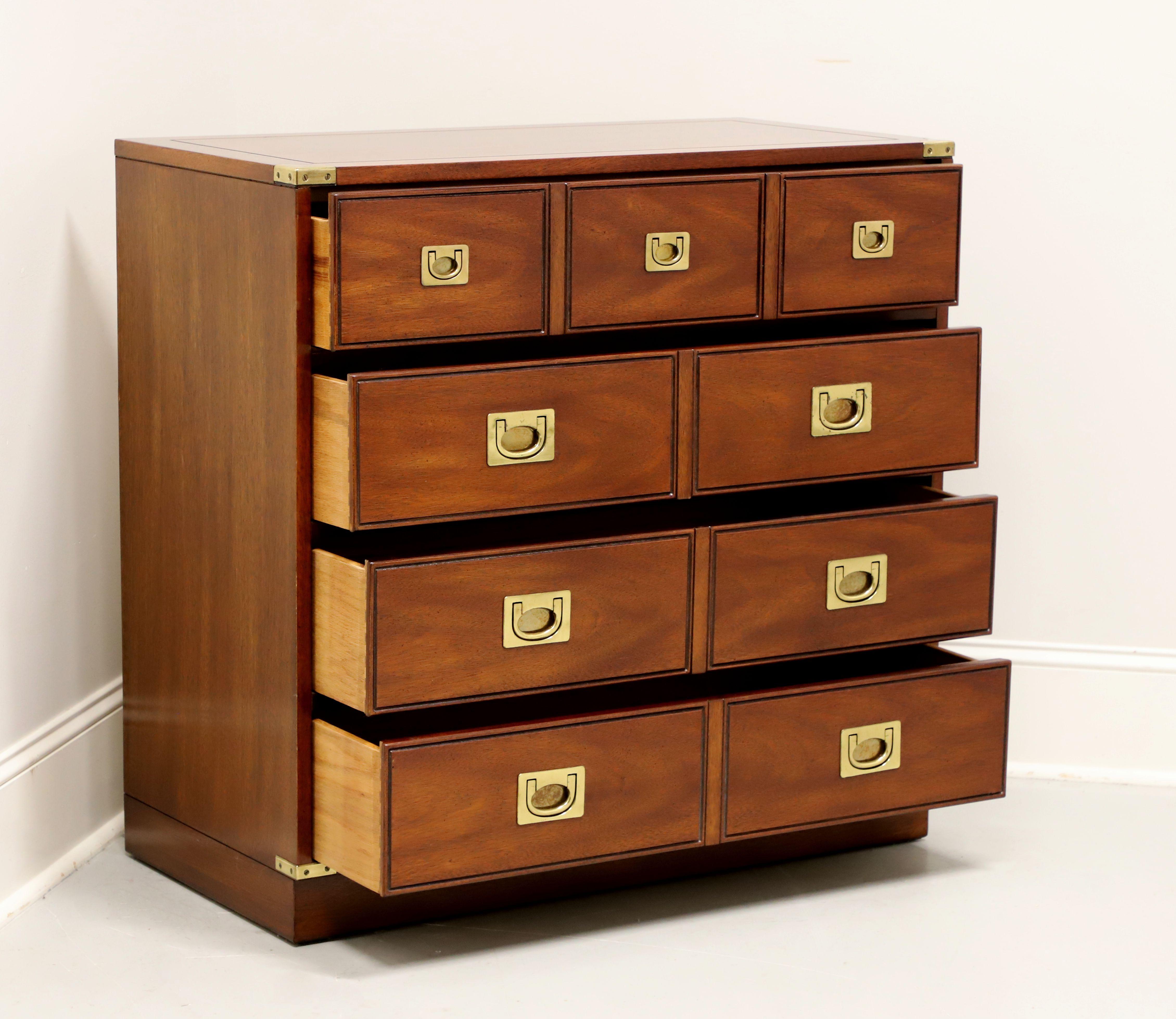 20th Century NATIONAL MT. AIRY Mahogany Campaign Style Bachelor Chest