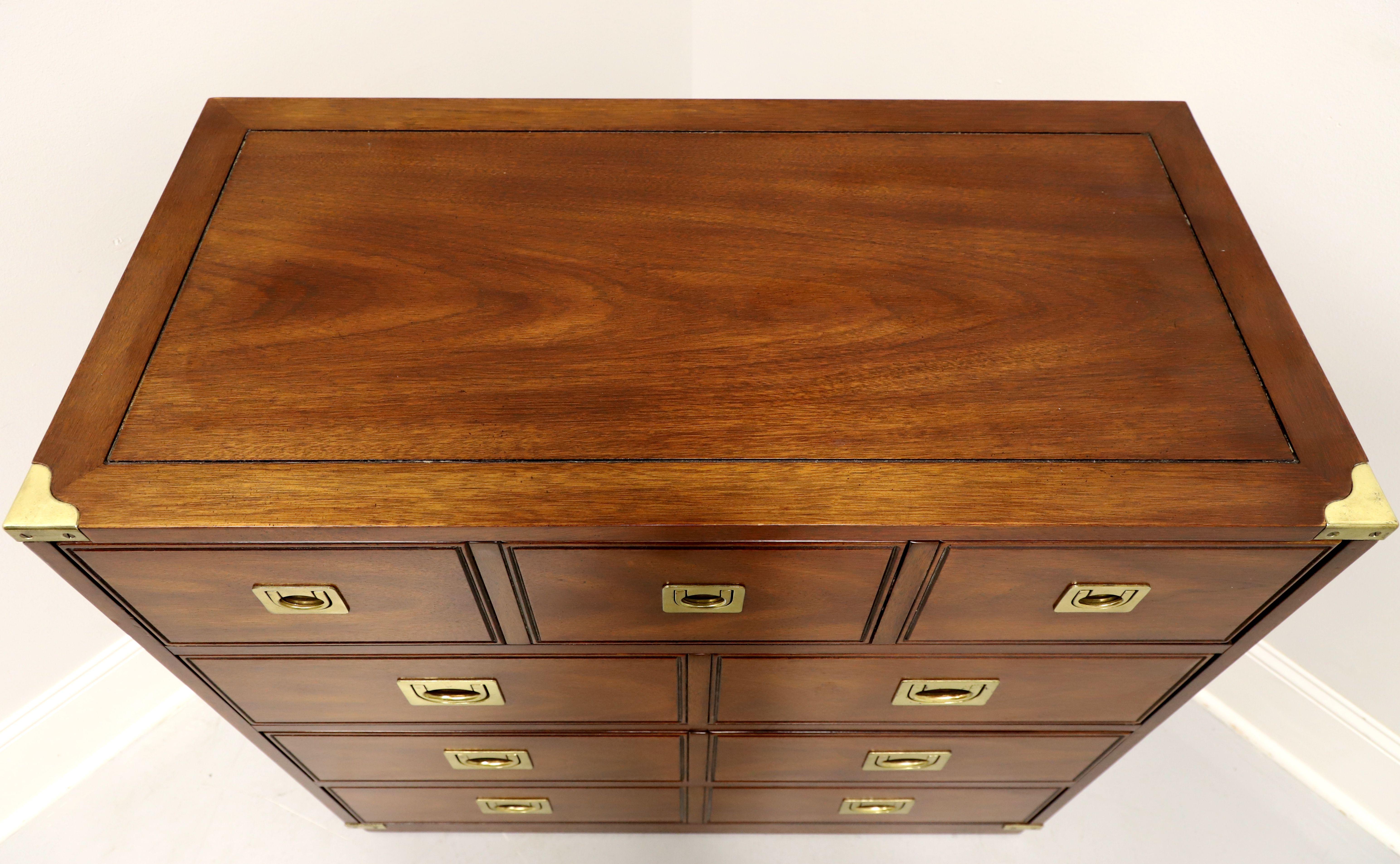Brass NATIONAL MT. AIRY Mahogany Campaign Style Bachelor Chest