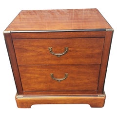 National Mount Airy Mahogany Campaign Style Bedside Table Chest