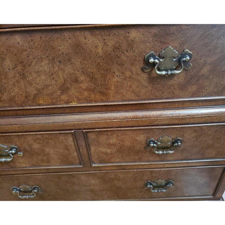 National Mount Airy Walnut Burl Chest of Drawers For Sale at 1stDibs