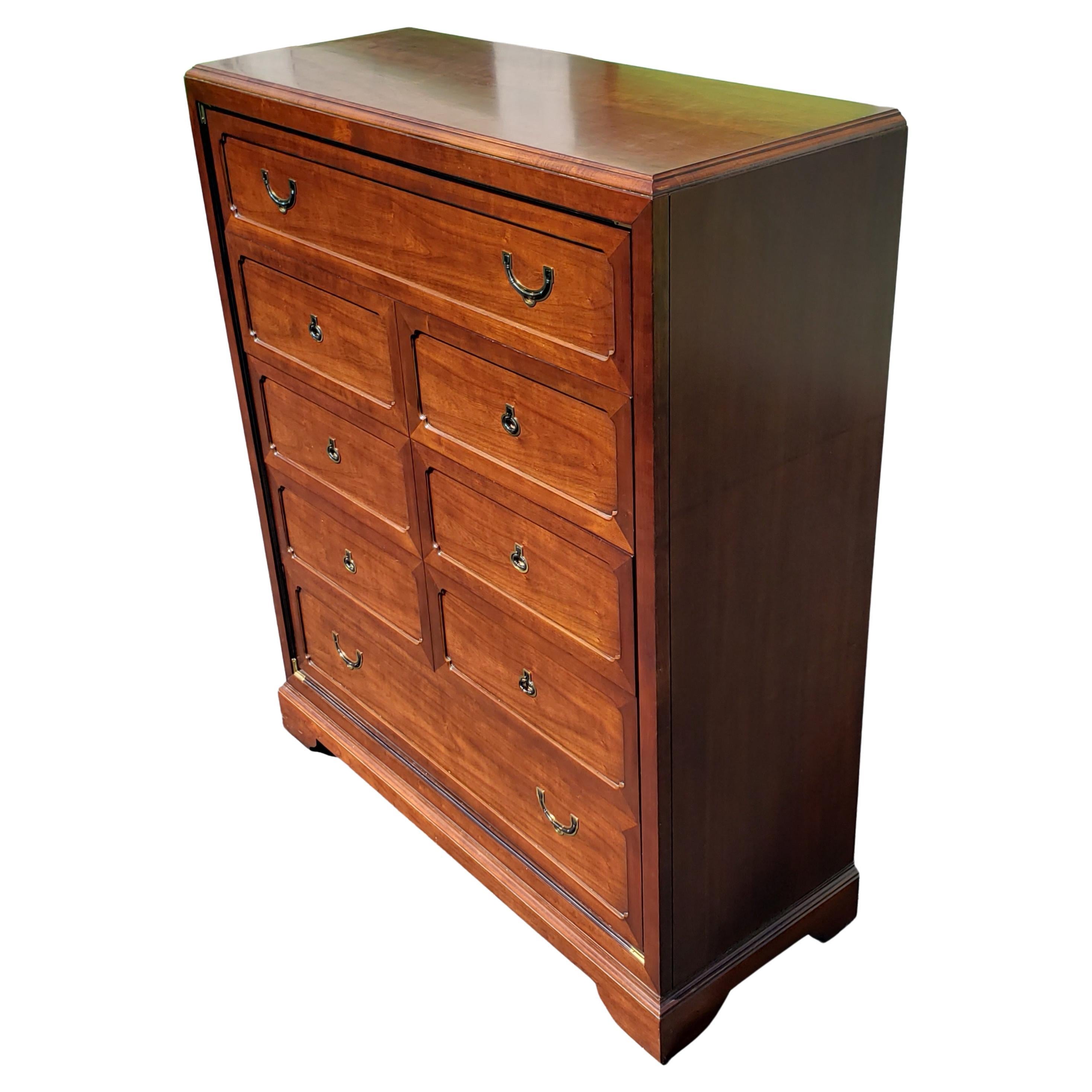 Woodwork National Mt Airy Campaign Large Chest of Drawers For Sale