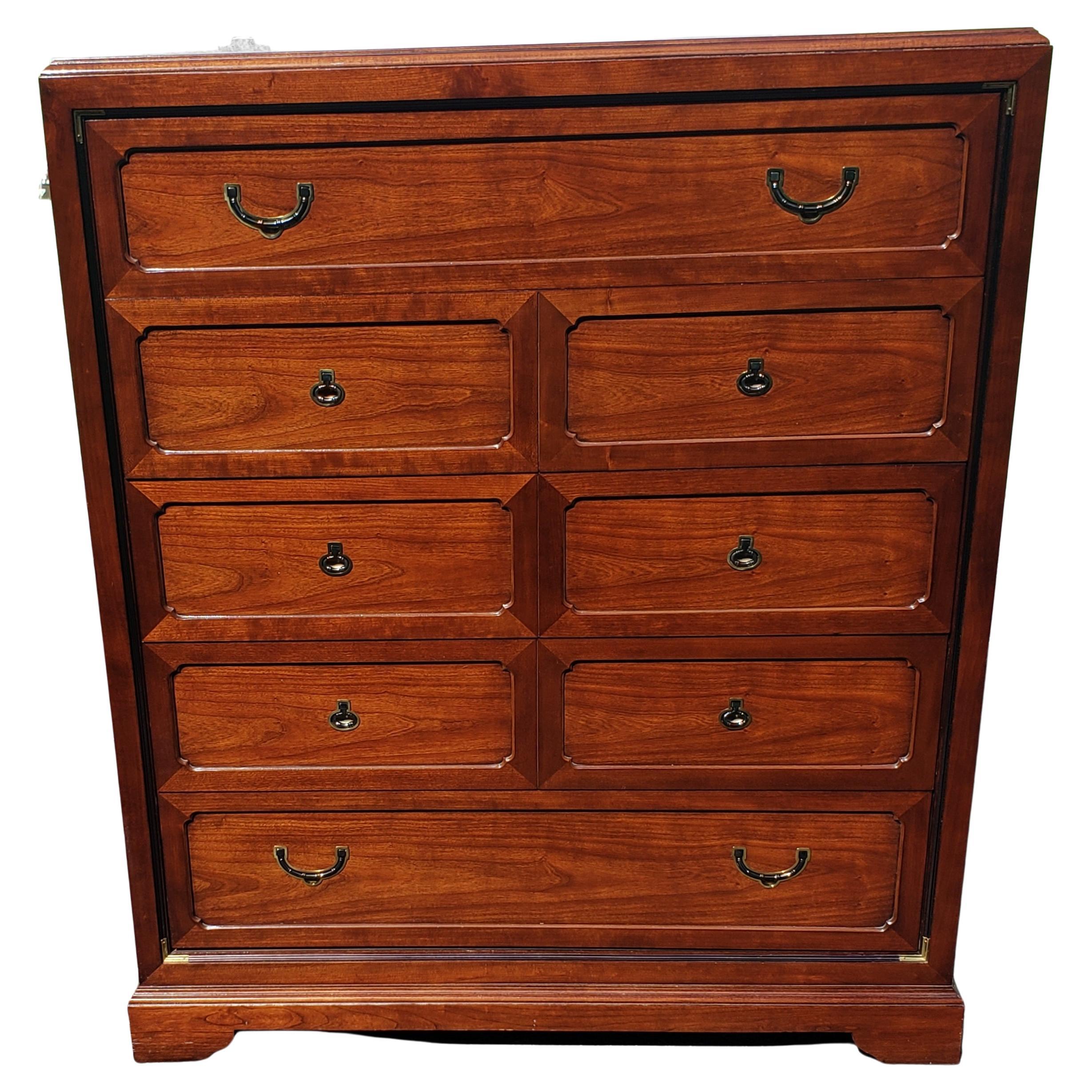 National Mt Airy Campaign Large Chest of Drawers For Sale